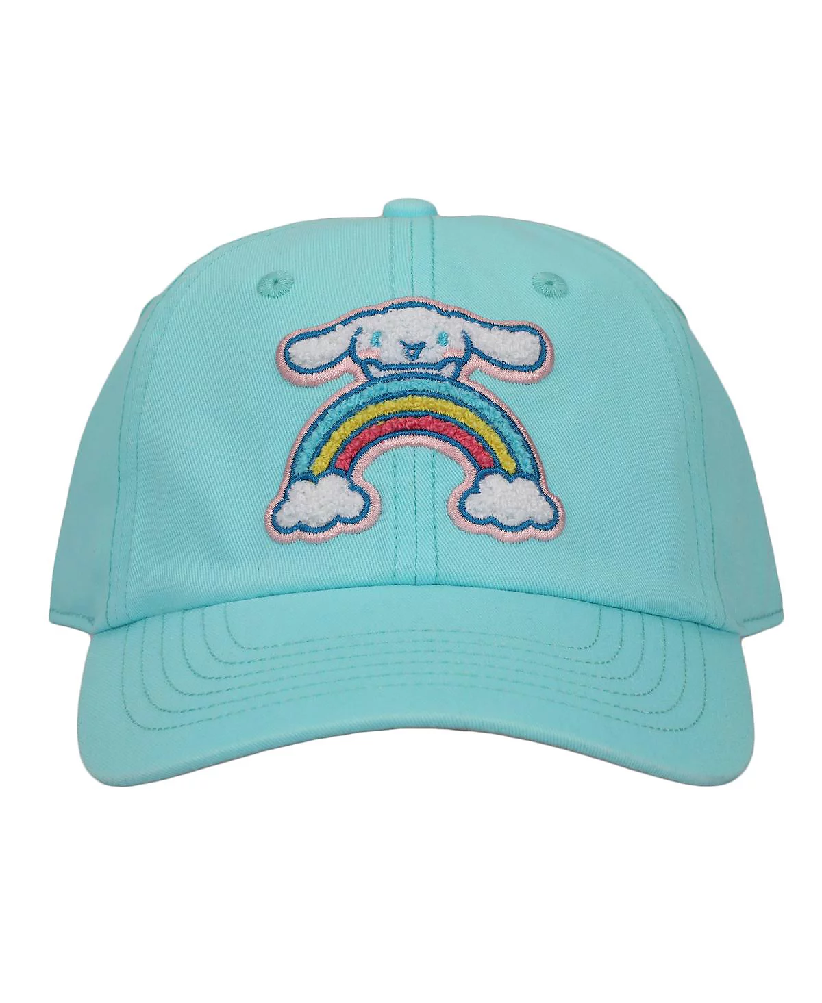 Cinnamoroll Men's Chenille Character Patch Teal Washed Cotton Twill Baseball Cap