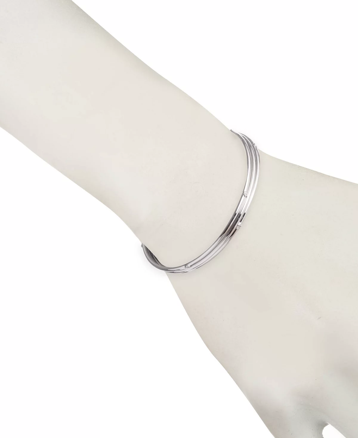 Lauren Ralph Lauren Sterling Silver 3-Pc. Set Pavé Bangle Bracelets