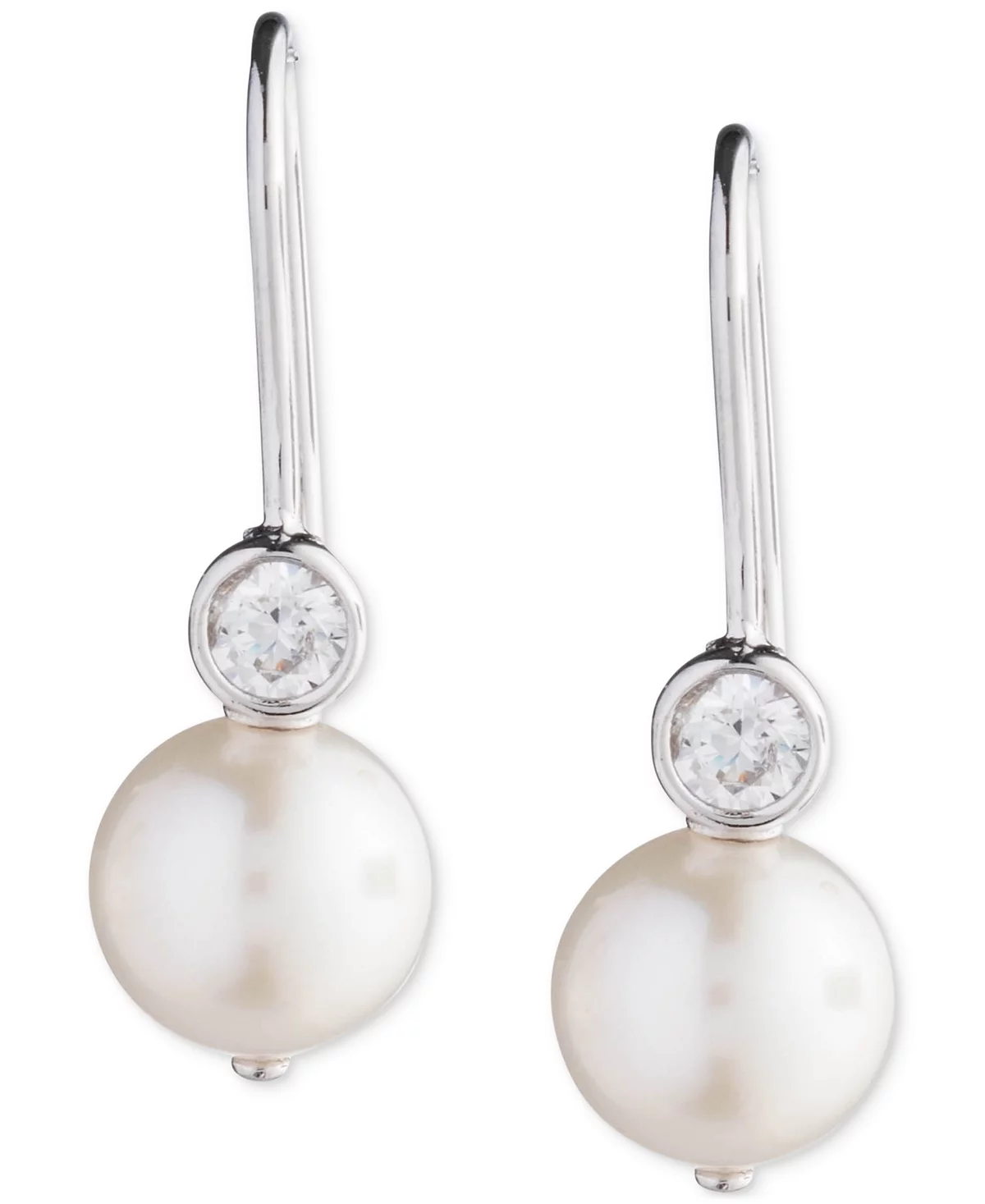 Lauren Ralph Lauren Sterling Silver Cubic Zirconia - Freshwater Pearl Drop Earrings 21890₽