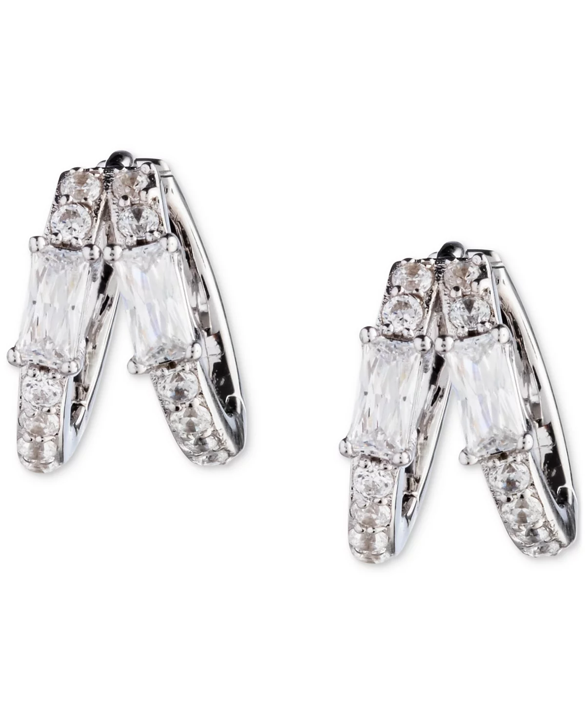 Lauren Ralph Lauren Sterling Silver Small Mixed-Cut Cubic Zirconia Split-Hoop Earrings 055 18690₽