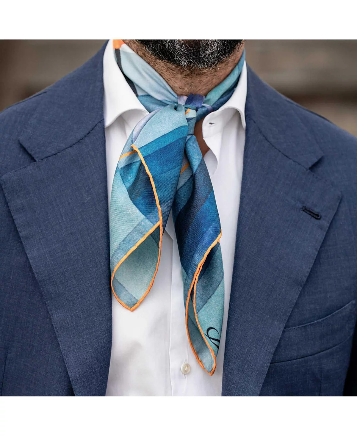 The Harbinger of Autumn - Hand Rolled Silk Neckerchief for Men 23790₽