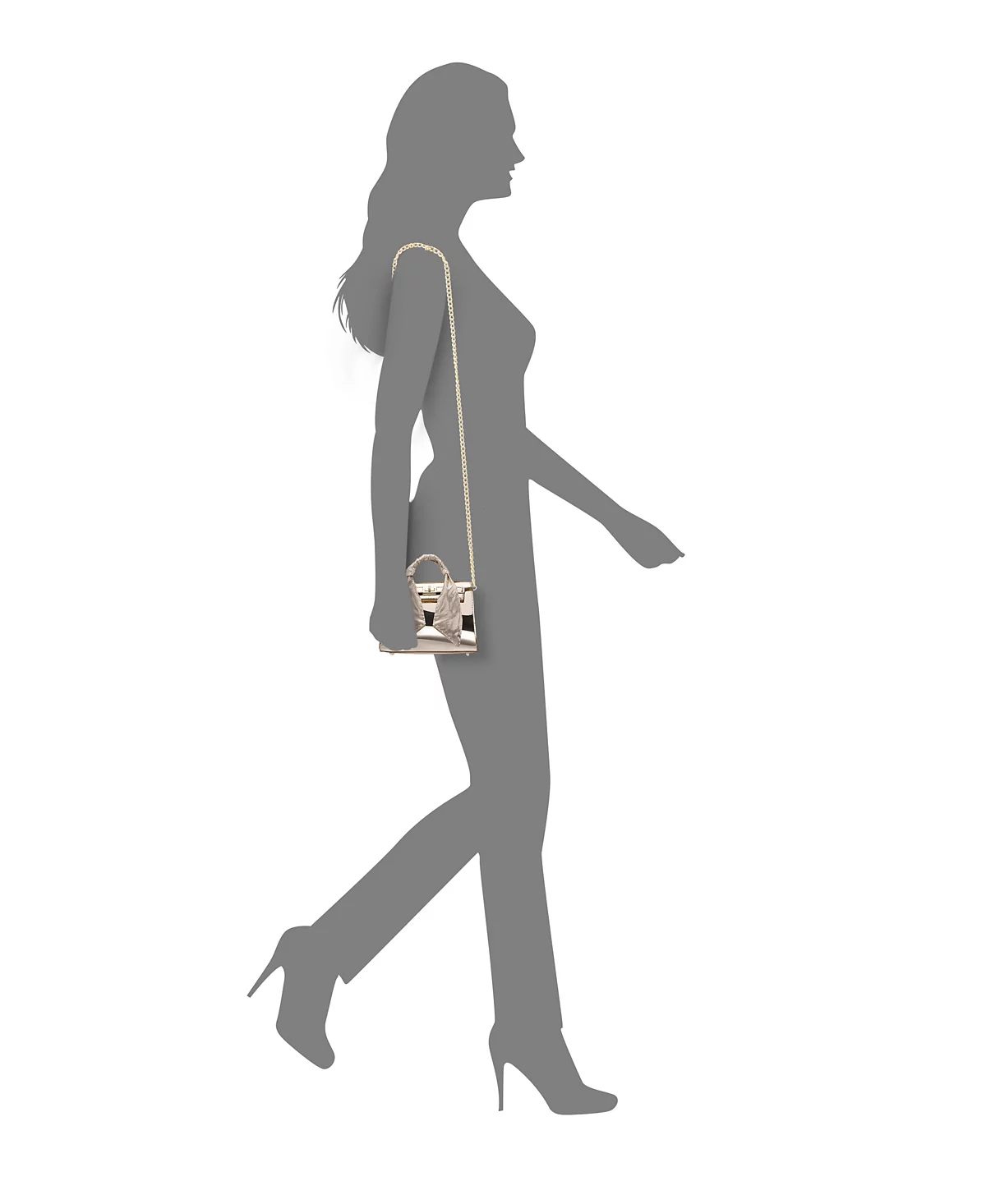 Nina Metallic Satchel Bag with Crystal Trim Scarf 9290₽