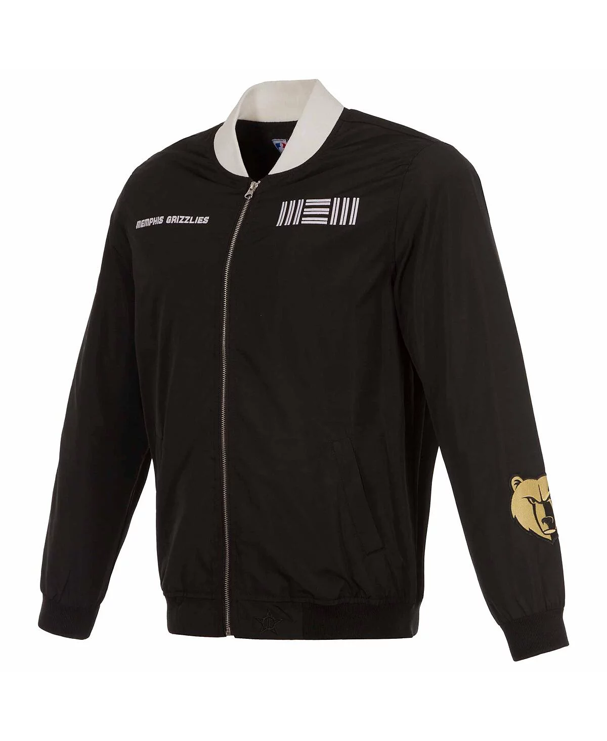 JH Design Men's Black Memphis Grizzlies 2023/24 City Edition Nylon Full-Zip Bomber Jacket