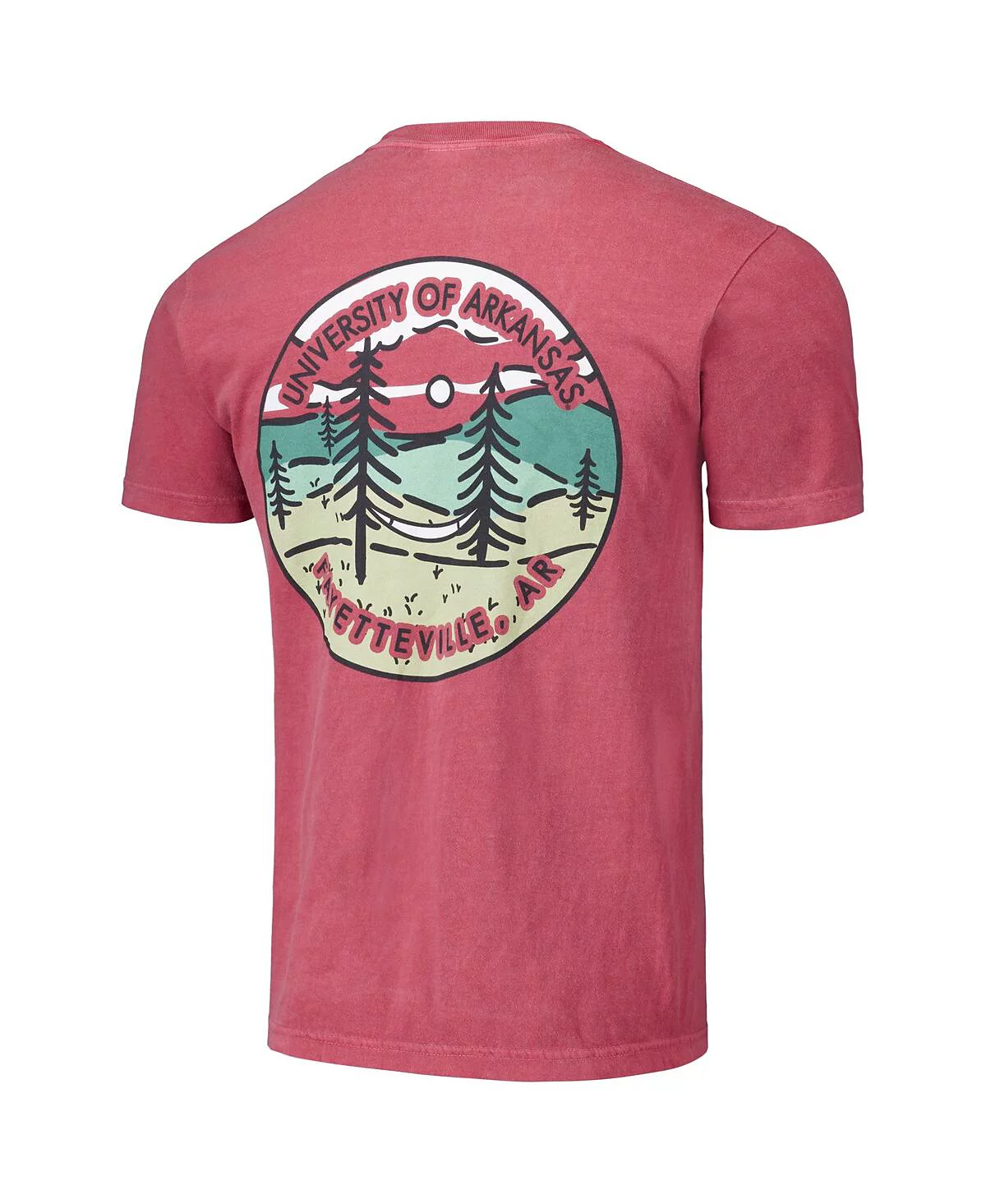 Image One Mens and Womens Cardinal Arkansas Razorbacks Scenic Comfort Colors T-Shirt 6690₽