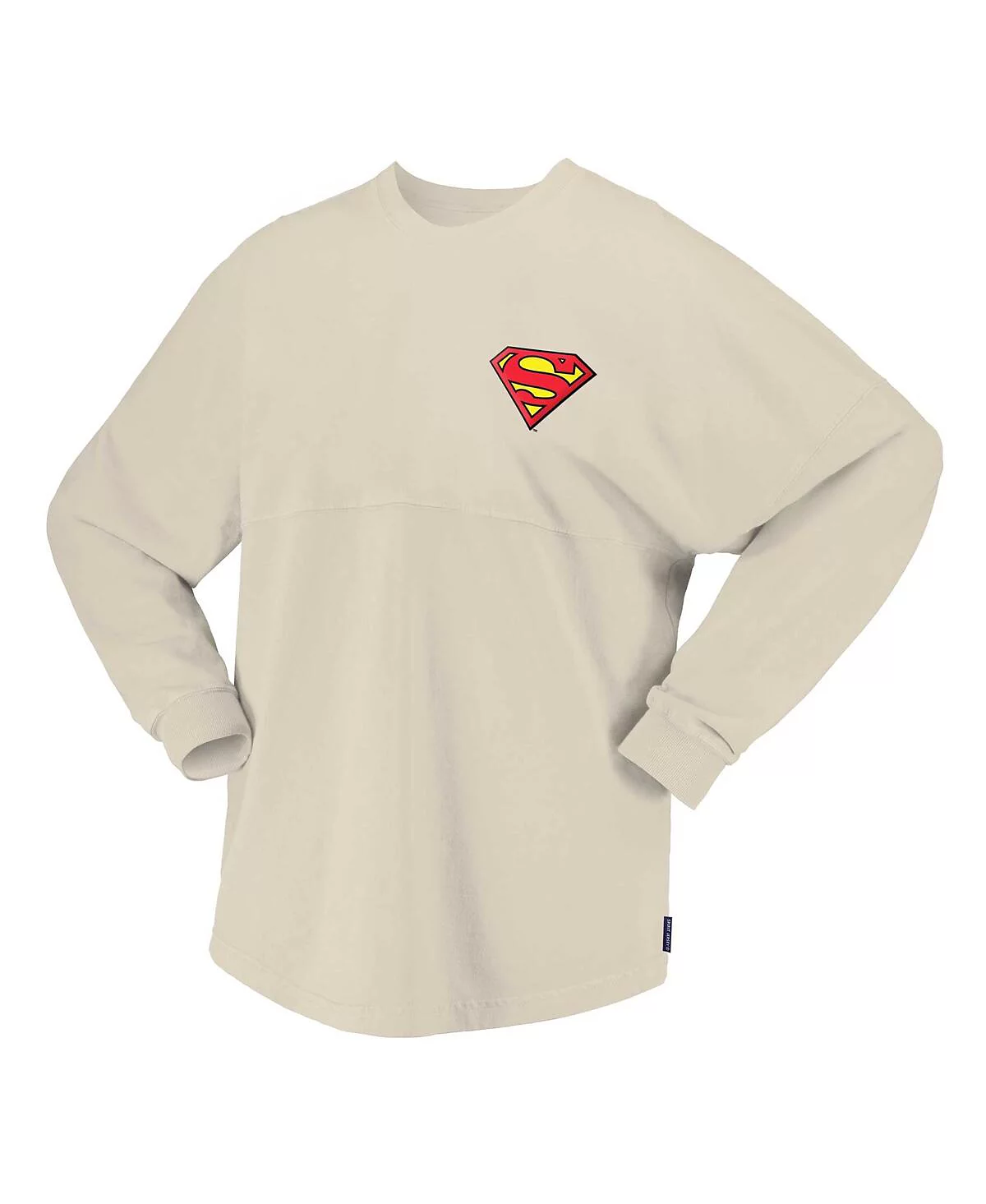 Spirit Jersey Mens and Womens Cream Superman Oversized Long Sleeve T-Shirt 14490₽