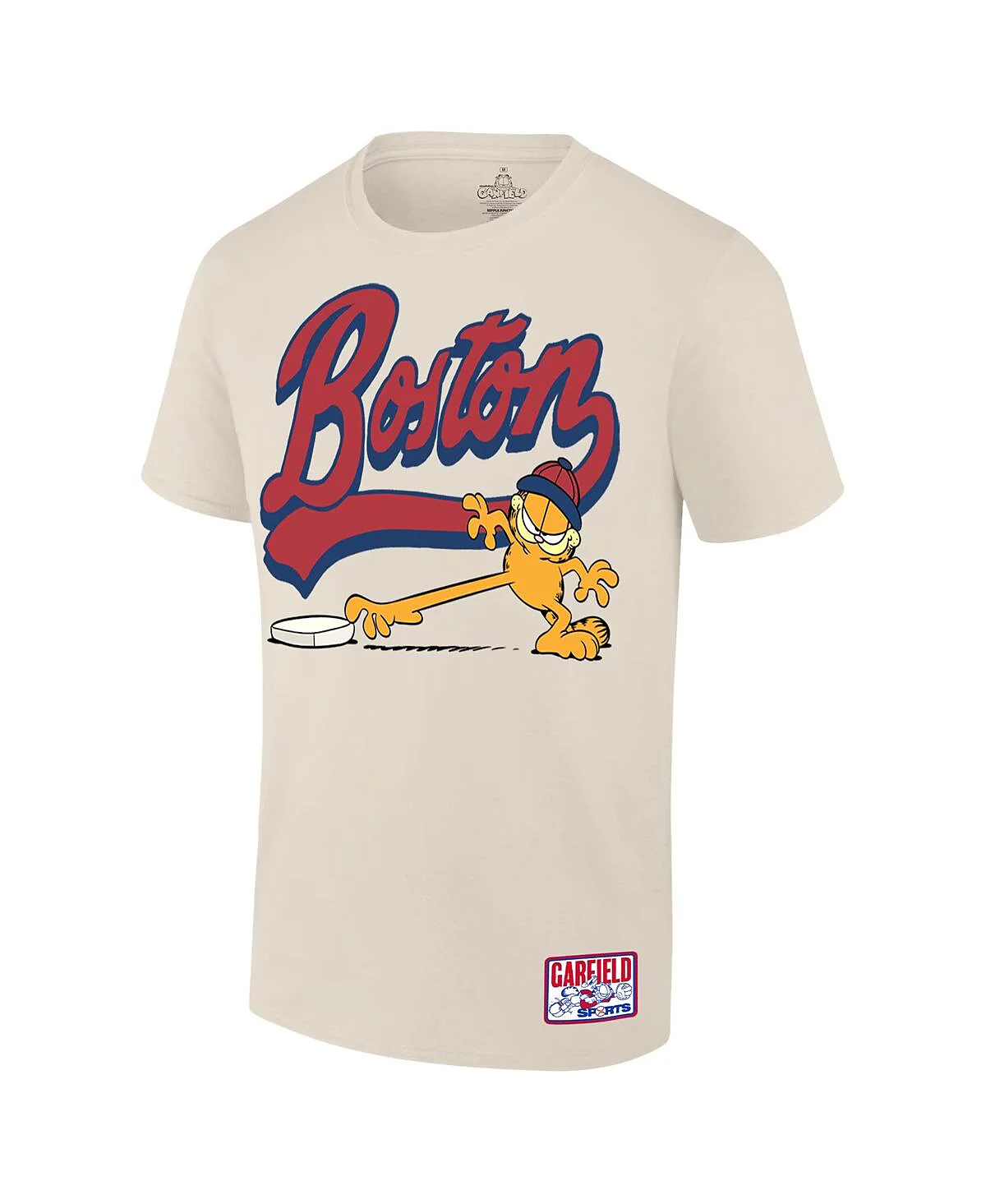 Ripple Junction Mens Cream Garfield Boston Baseball T-Shirt 6690₽