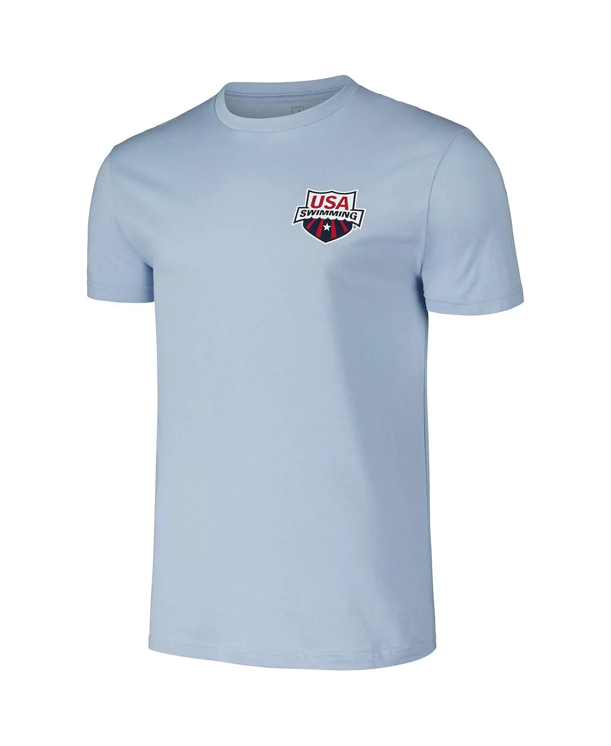 Flomotion Men's and Women's Powder Blue USA Swimming Swimmer T-Shirt