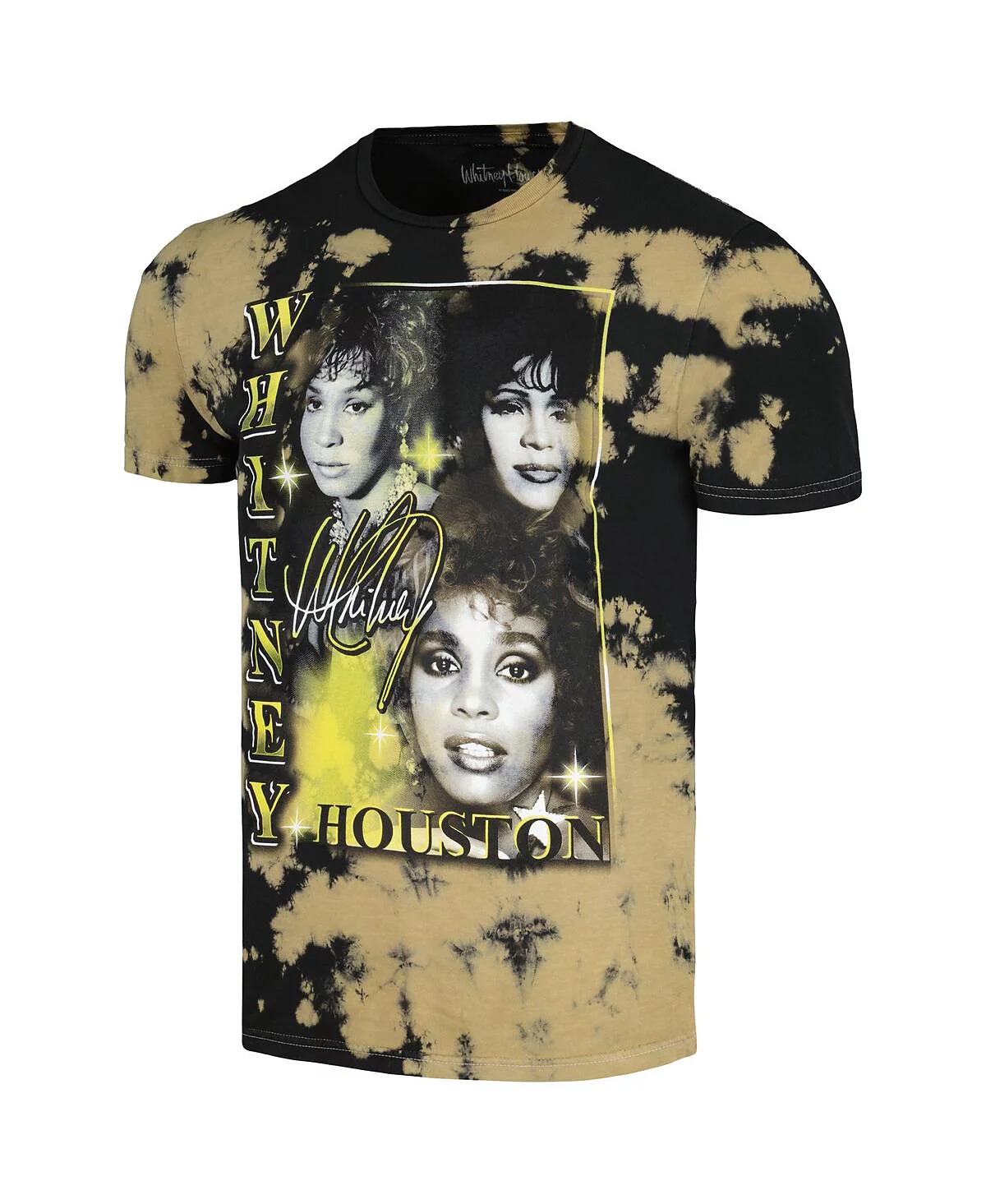 Philcos Mens Black Whitney Houston Collage Washed Graphic T-Shirt 6690₽