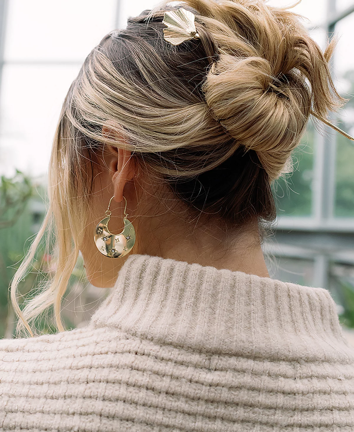 Matr Boomie Sitara Starry Flat Hoop Earrings