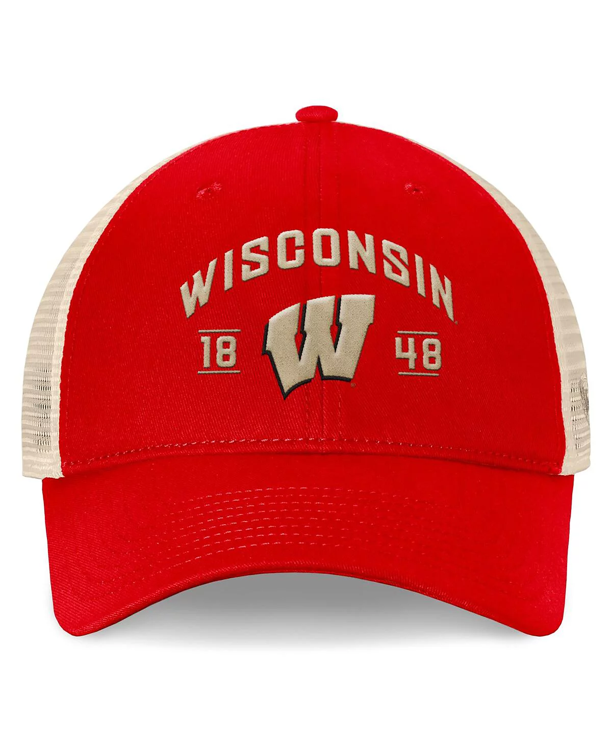 Top of the World Mens Red Wisconsin Badgers Heritage Waylon Trucker Adjustable Hat 4890₽