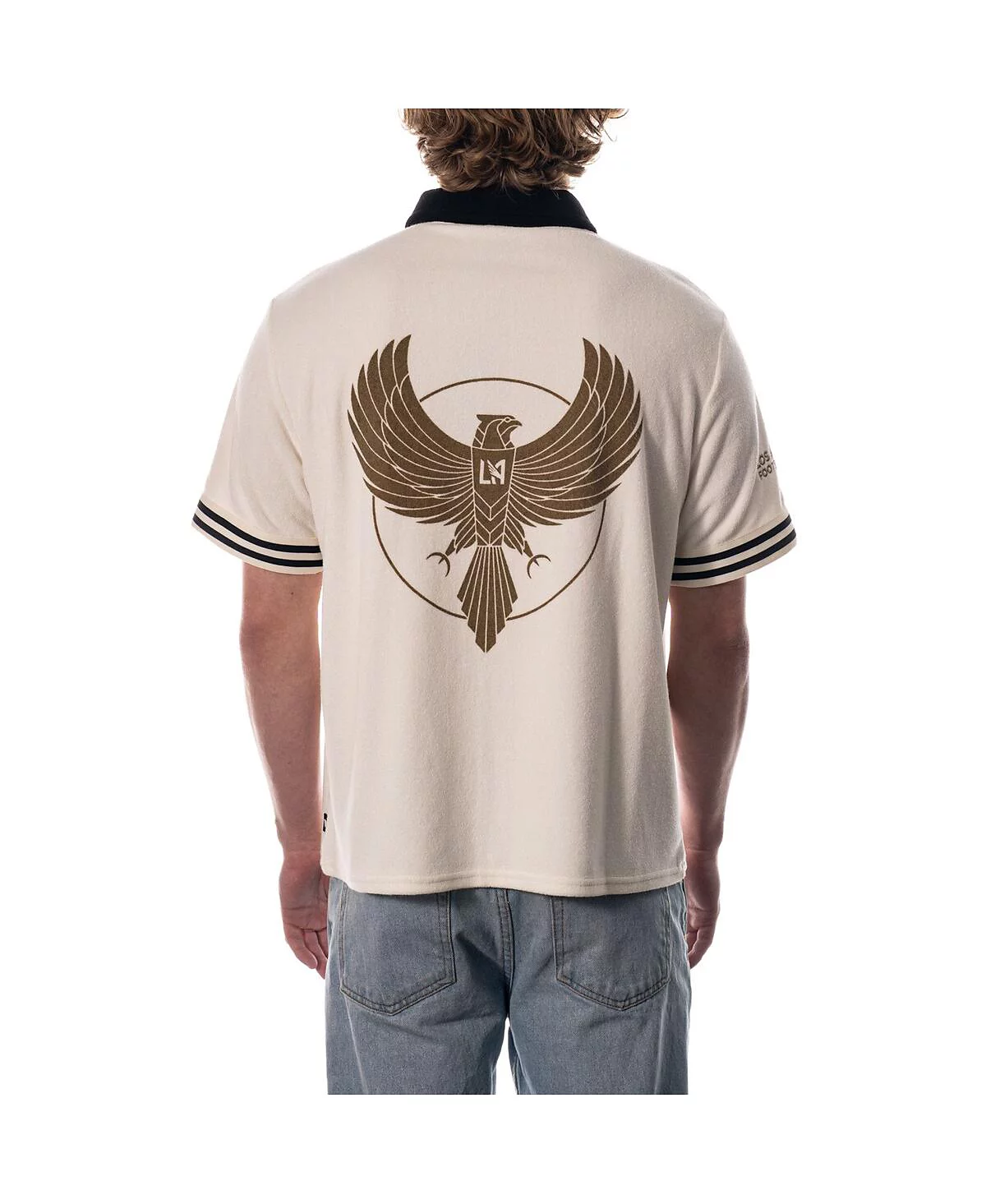 The Wild Collective Mens and Womens Cream LAFC Towel Terry Full-Zip Cabana Shirt 18090₽