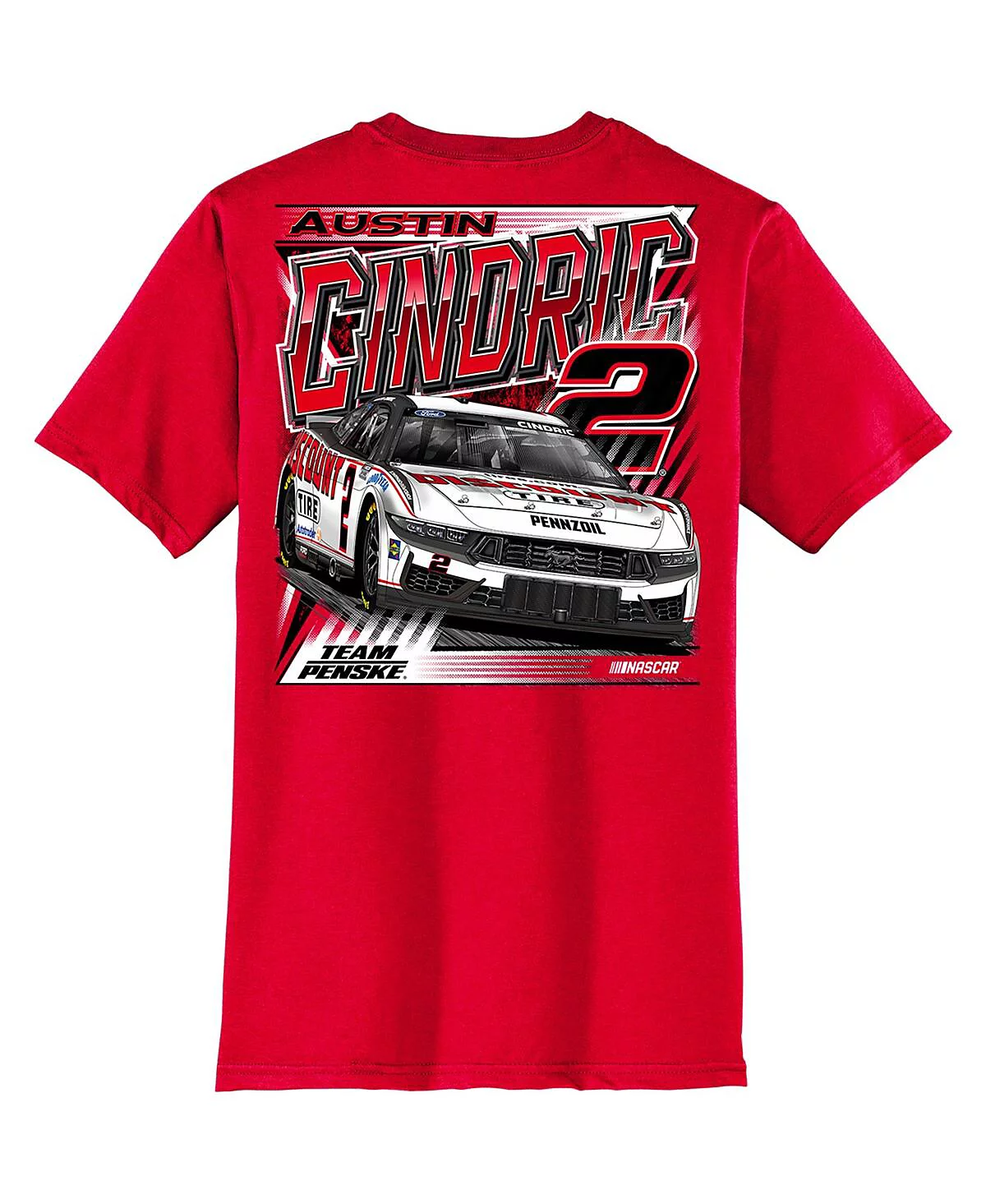 Team Penske Men's Red Austin Cindric Car T-Shirt