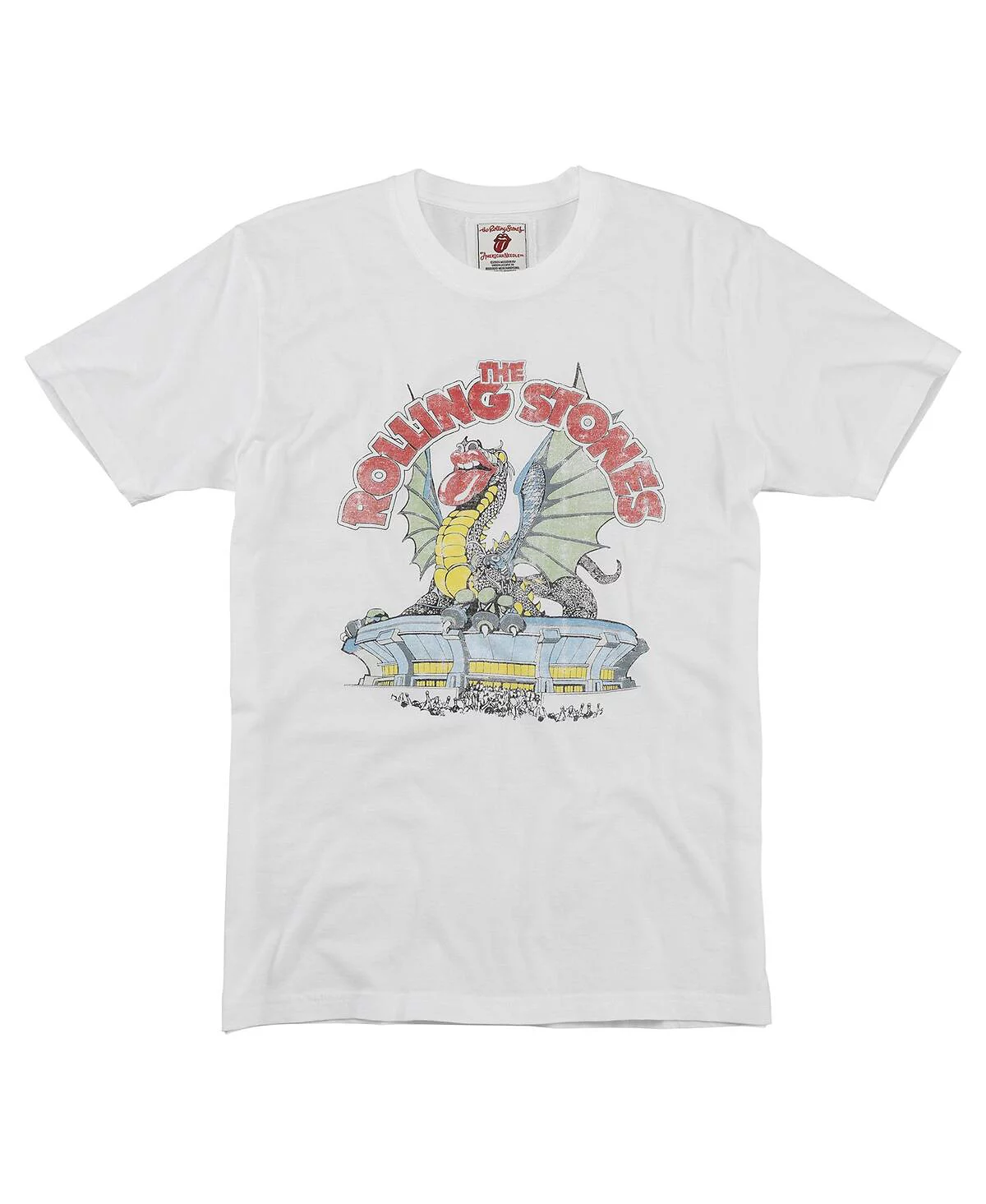 American Needle Men's White Rolling Stones Vin Fade T-Shirt