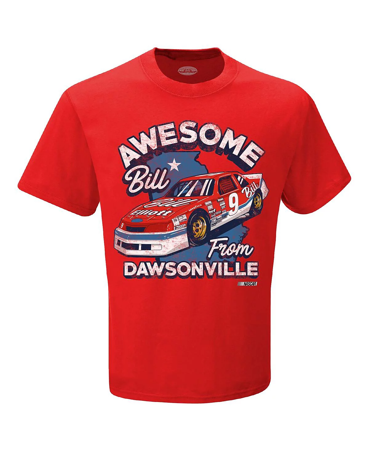 Checkered Flag Sports Men's Red Bill Elliott Awesome Bill from Dawsonville T-Shirt