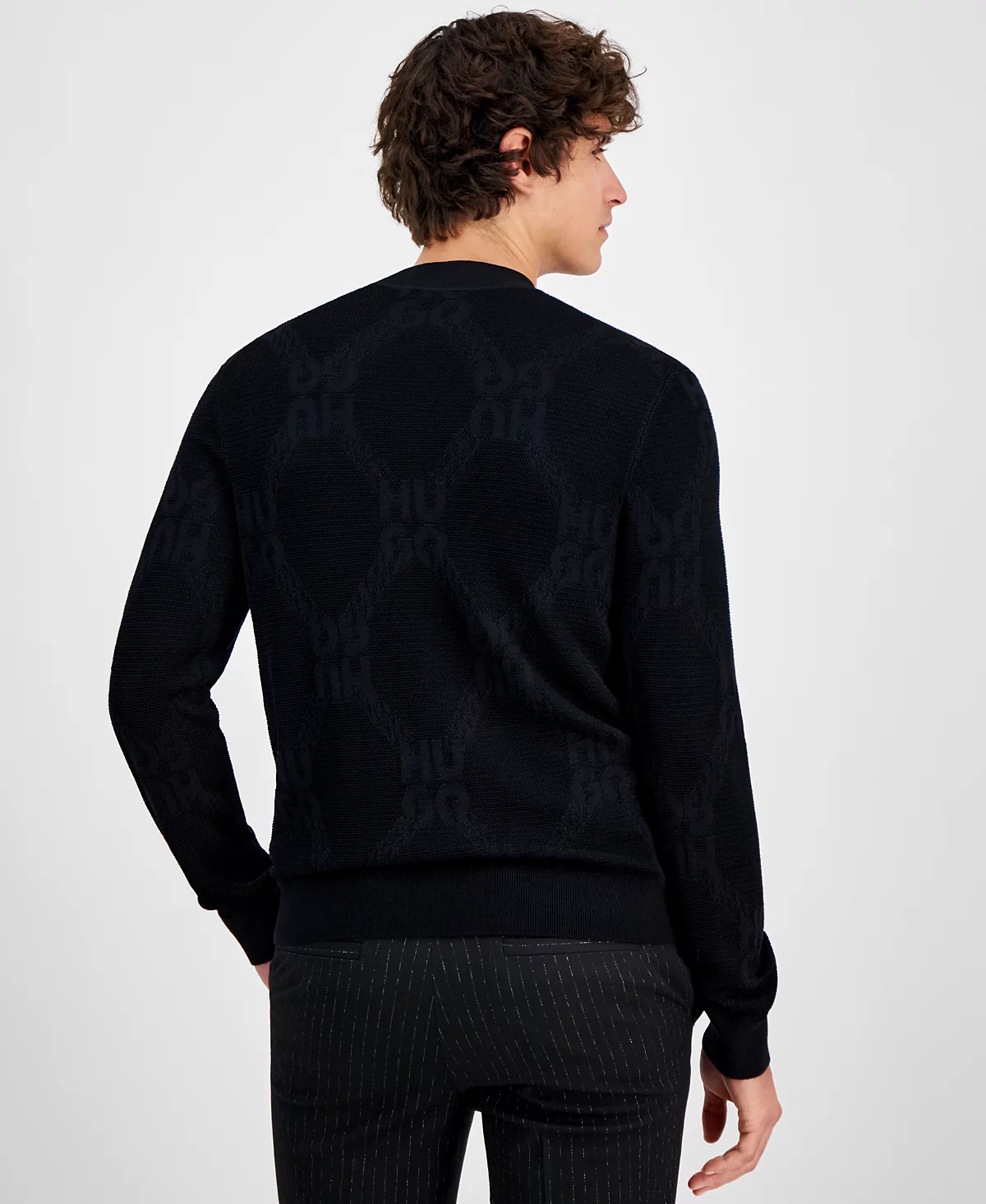 HUGO by Hugo Boss Mens Sylor Textured Logo Sweater 37690₽