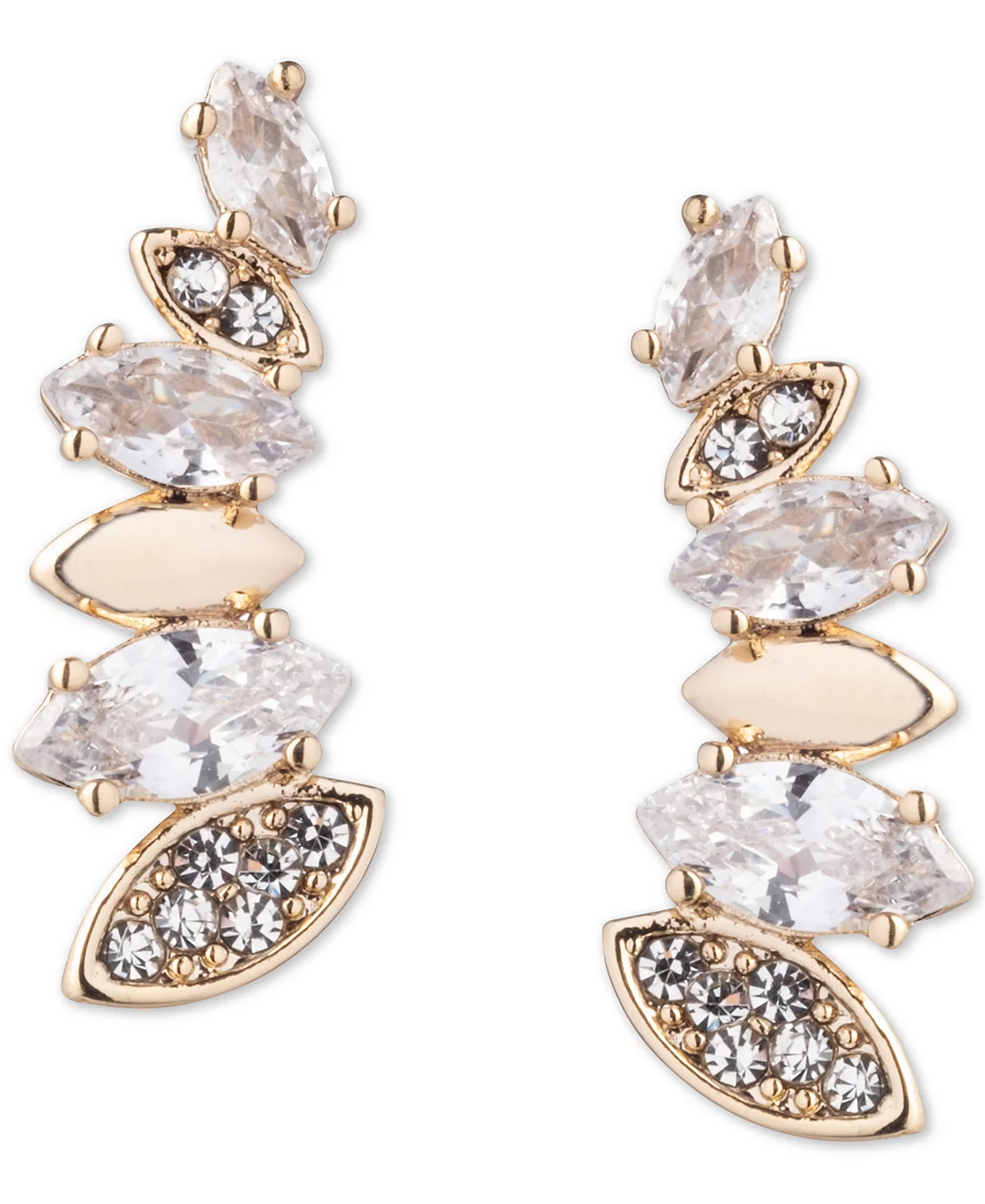 Emily in Paris Gold-Tone Pavé - Marquise Crystal Drop Earrings