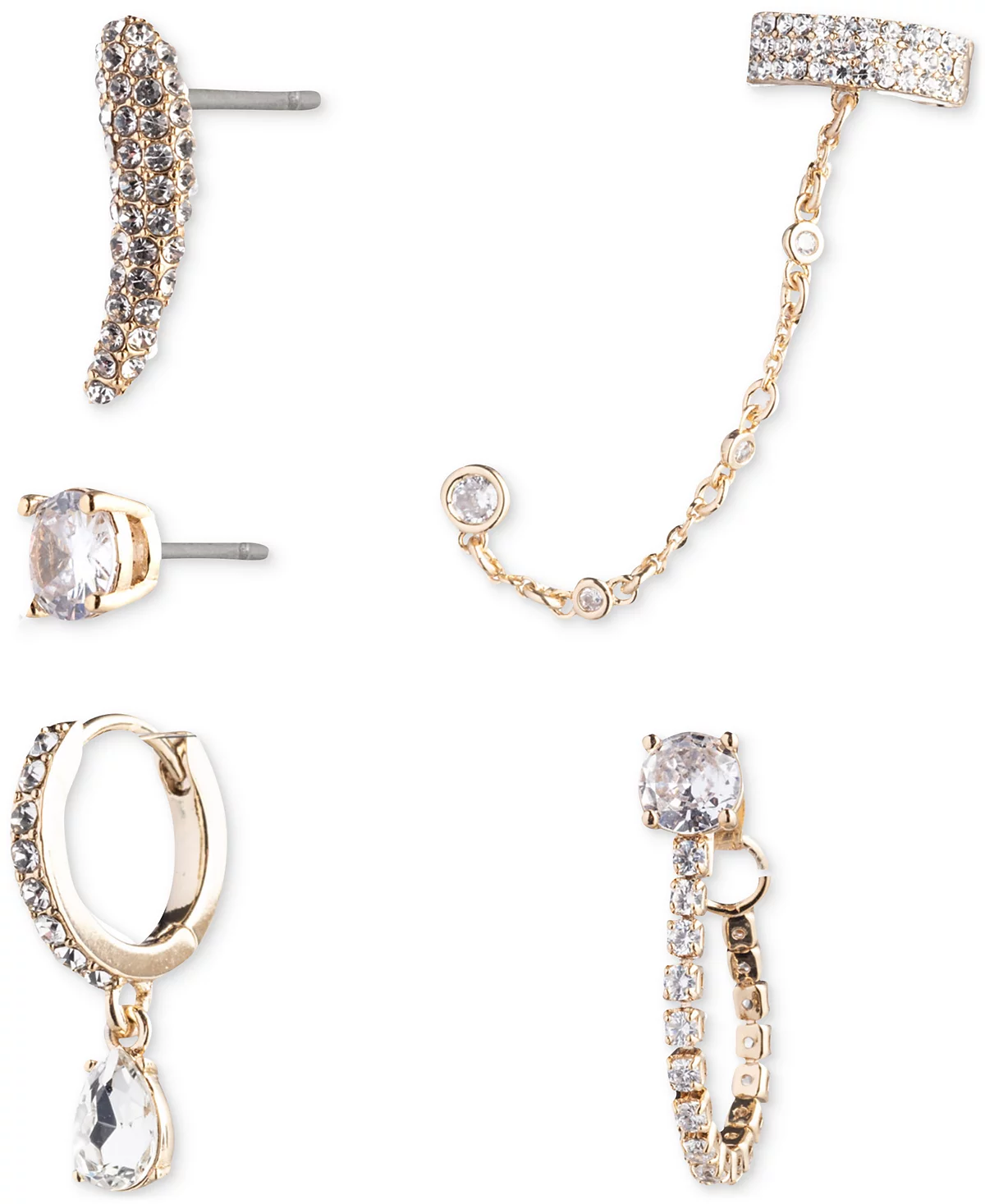Emily in Paris Gold-plated 5-Pc Set Pav Crystal - Cubic Zirconia Mix - Match Earrings 8590₽