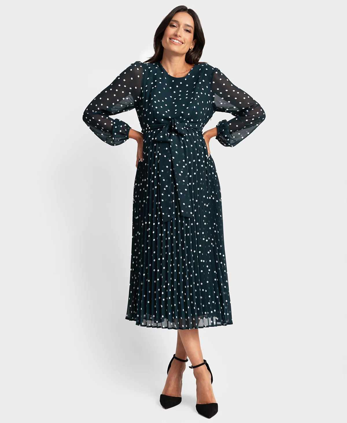 Seraphine Womens Maternity Pleated Spot Dress 20690₽
