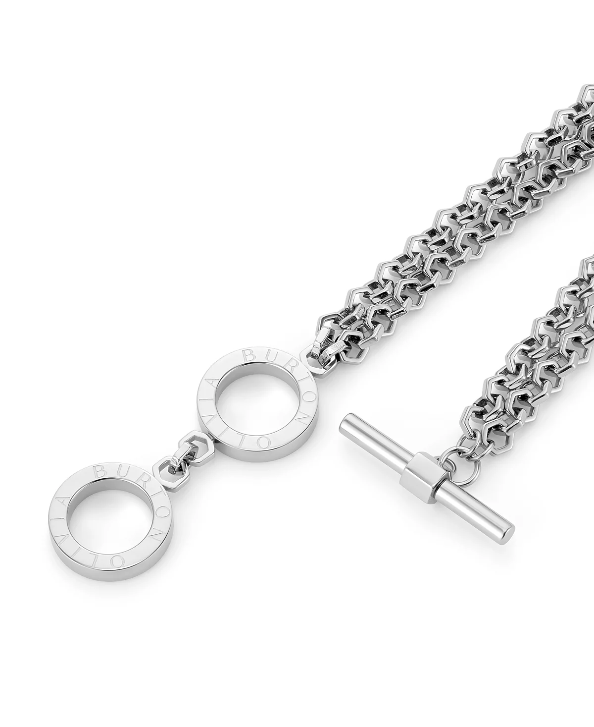 Женский браслет-тумблер Olivia Burton в виде пчелиных сот серебристого цвета 15390₽