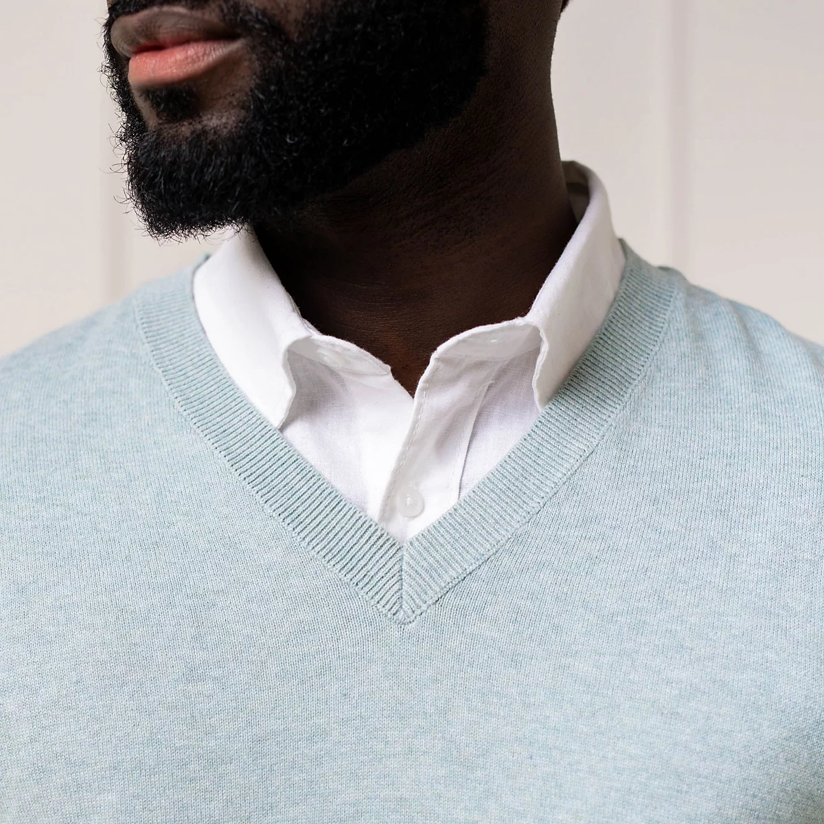 Hope - Henry Men's Organic Fine Gauge V-Neck Pullover Sweater