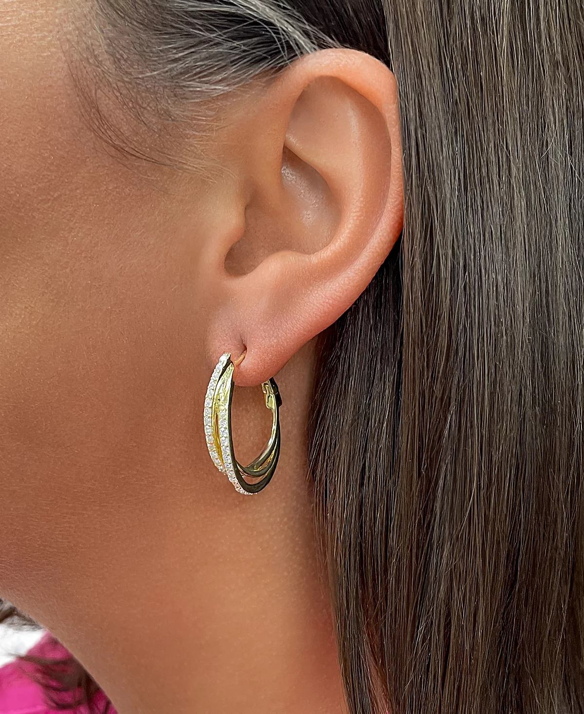 Sterling Forever Kyle Cubic Zirconia Hoop Earrings 8390₽