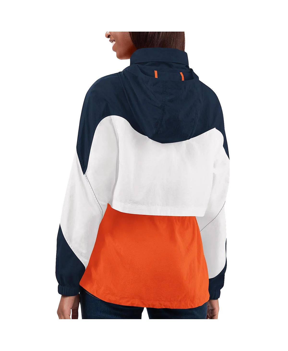 G-III 4Her by Carl Banks Womens OrangeNavy Denver Broncos Tie Breaker Lightweight Quarter-Zip Jacket 19790₽