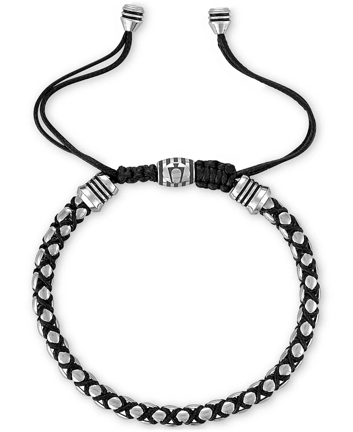 Bulova Stainless Steel Icon Beaded Bolo Bracelet