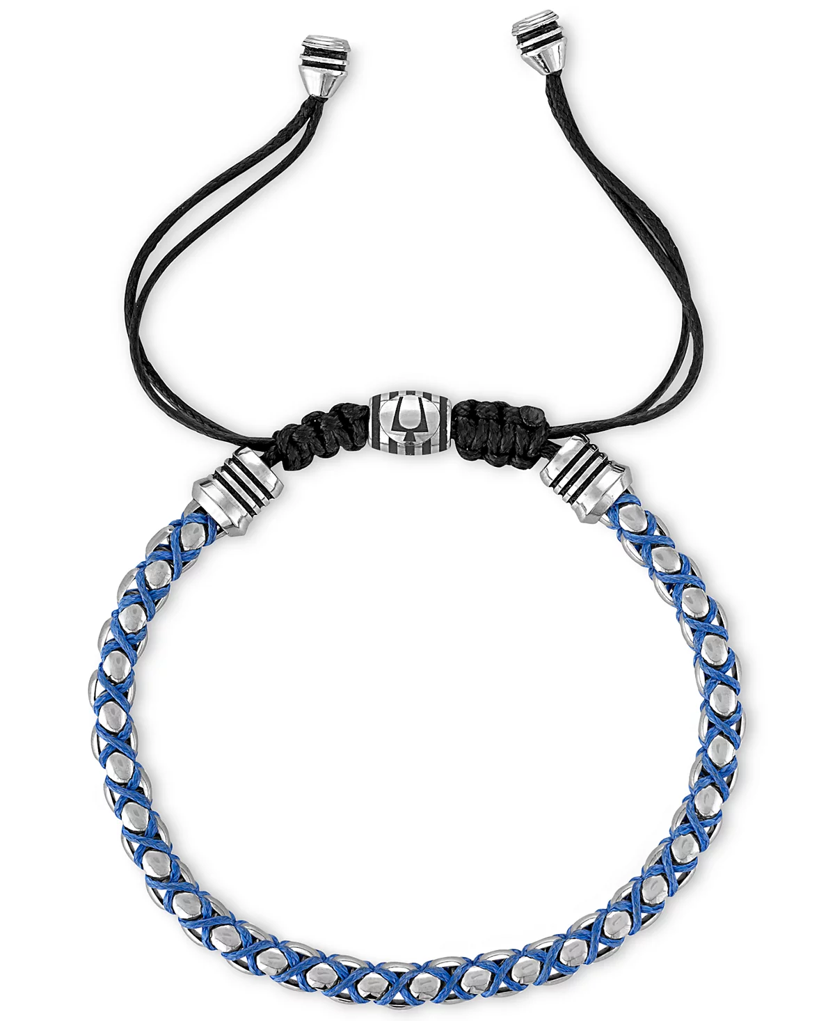 Bulova Stainless Steel Icon Beaded Bolo Bracelet
