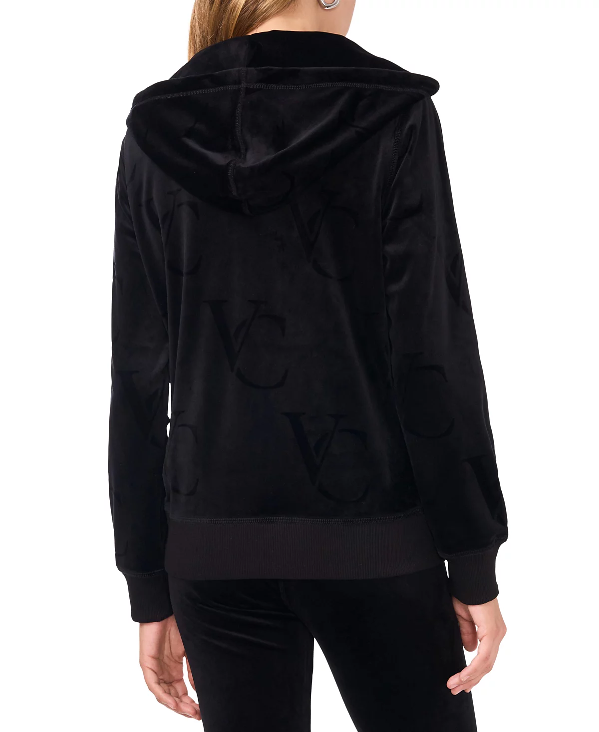 Женская толстовка с капюшоном из велюра с тиснением от Vince Camuto и брюки прямого кроя 5190₽