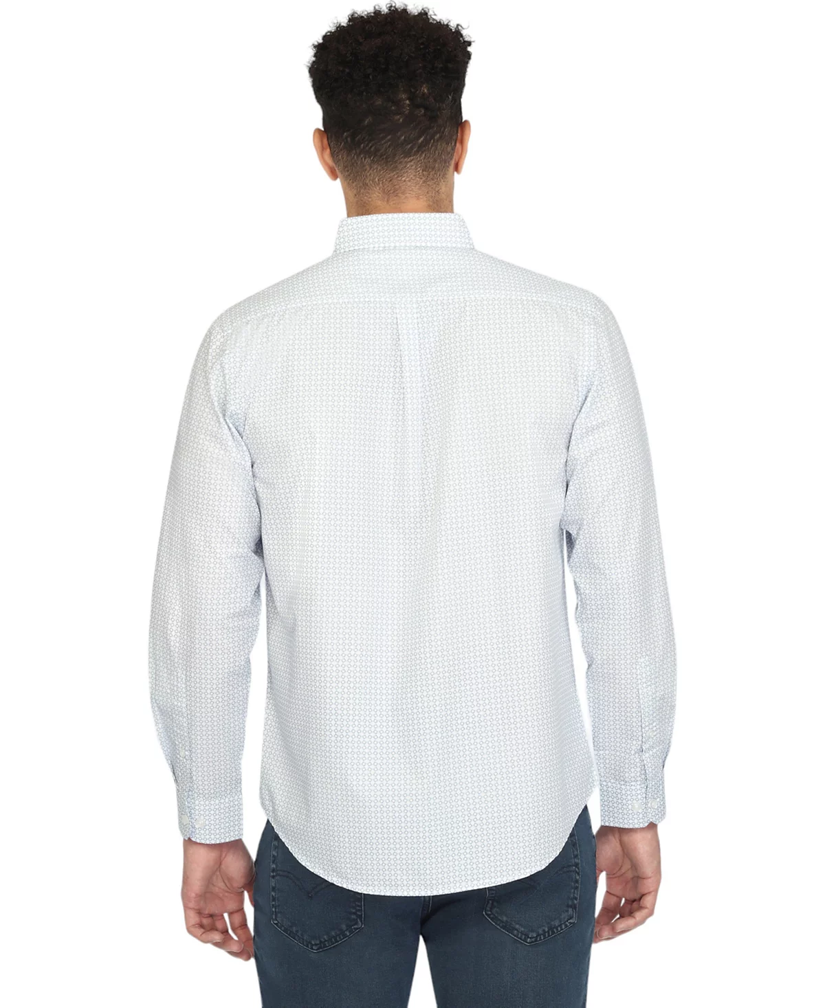 Vustra Men's Square Print Long Sleeve Shirt