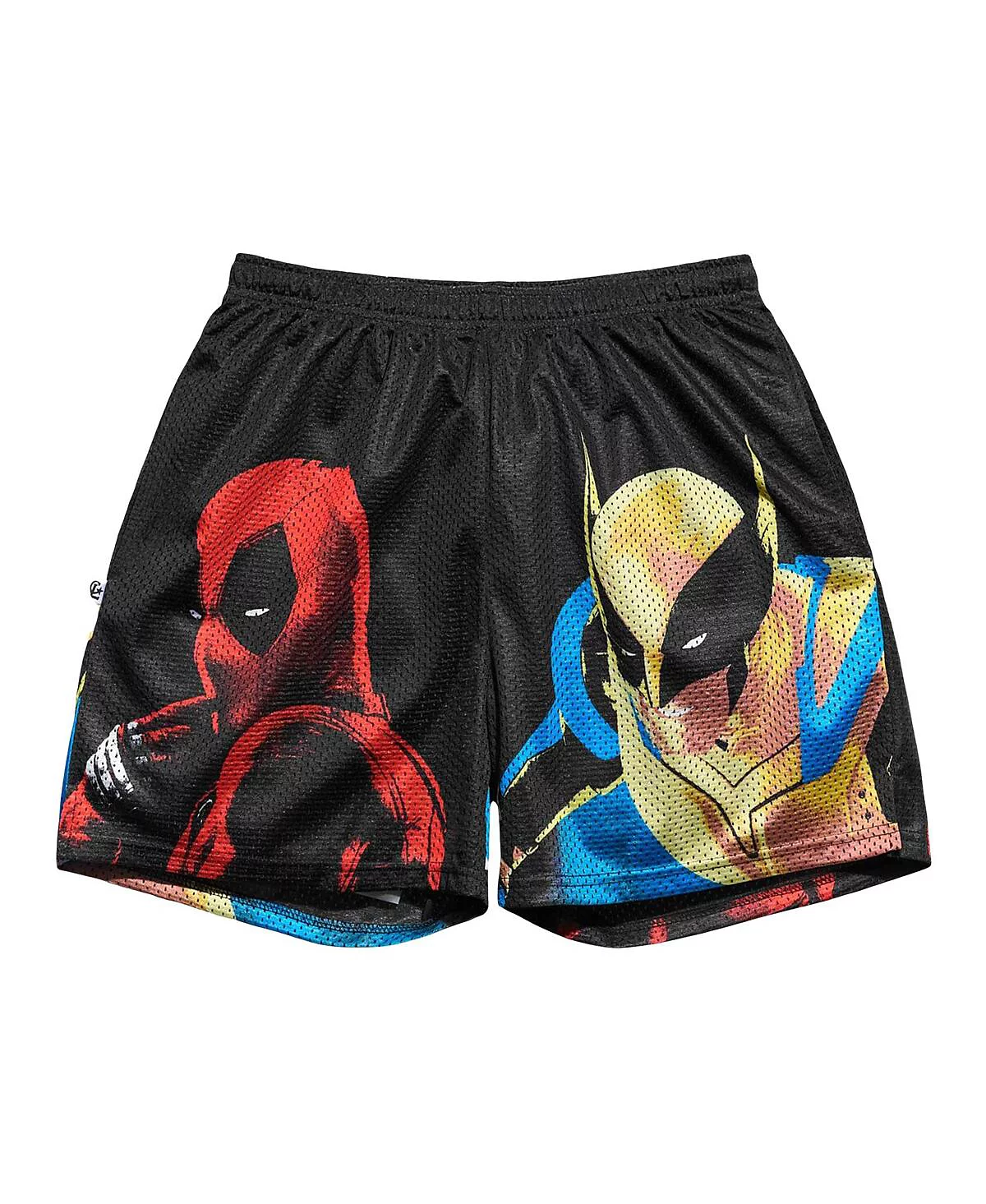Chalk Line Men's Black Deadpool Wolverine Color Pop Retro Shorts