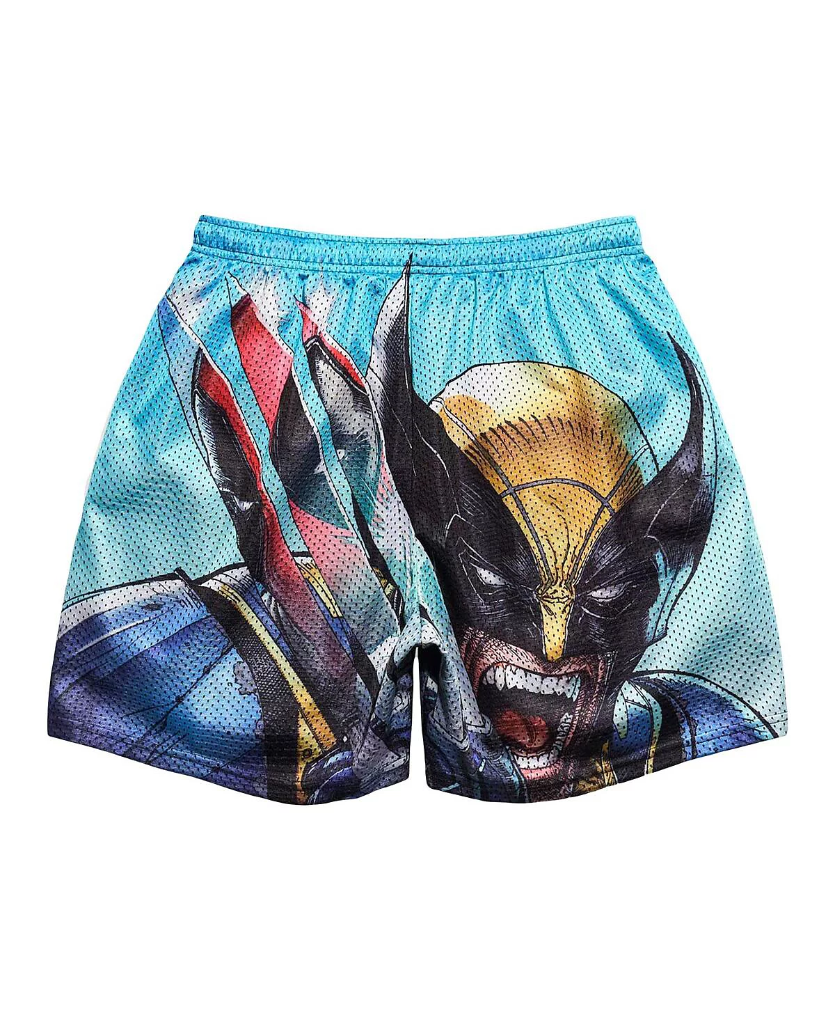 Chalk Line Men's Light Blue Deadpool Wolverine Claws Retro Shorts