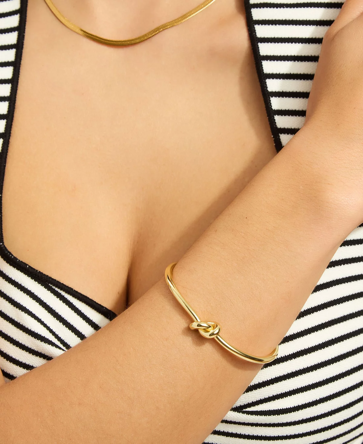 ADORNIA Gold Knot Cuff Bracelet