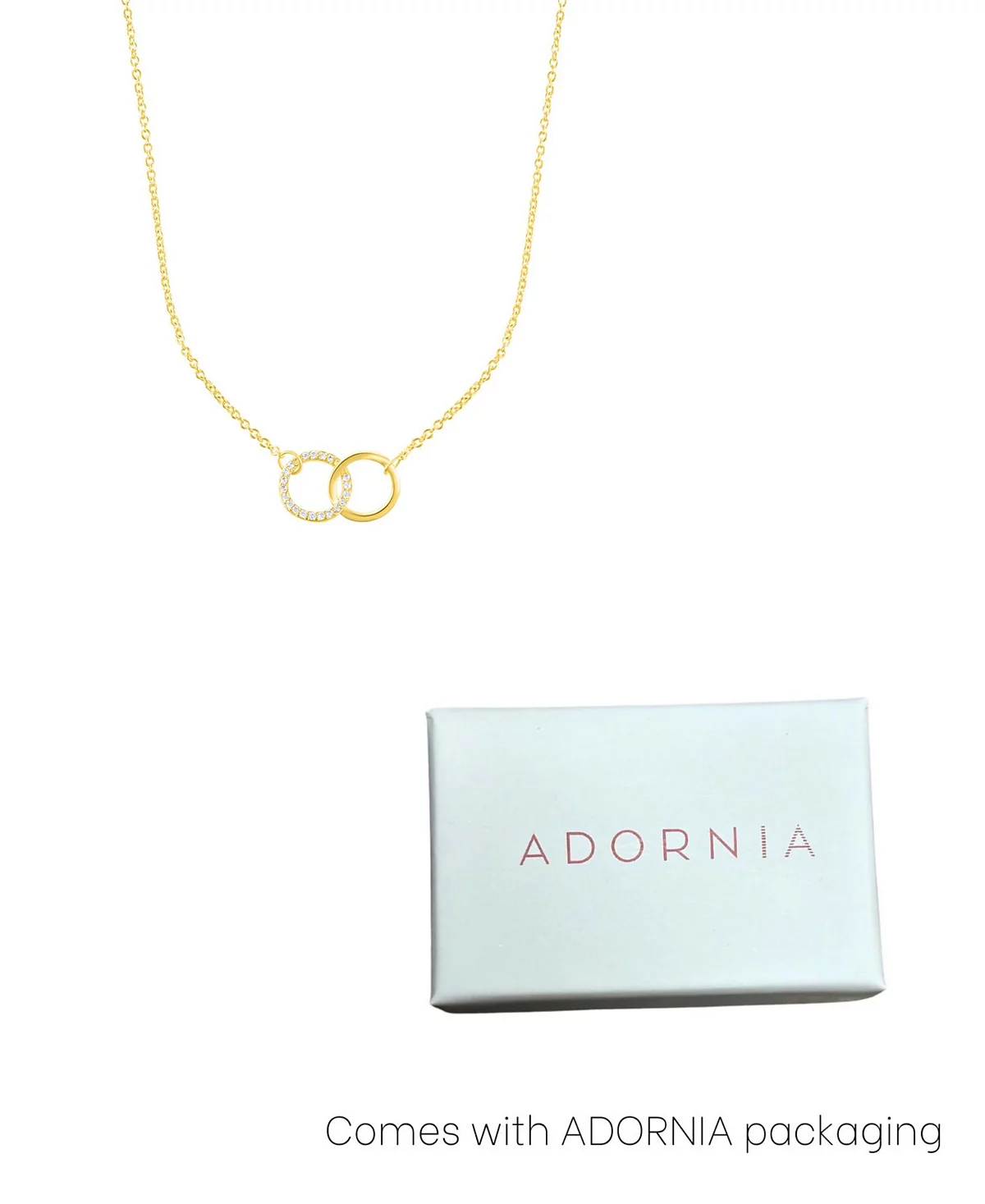 ADORNIA Adjustable Cubic Zirconia Pave Rings Necklace 3990₽