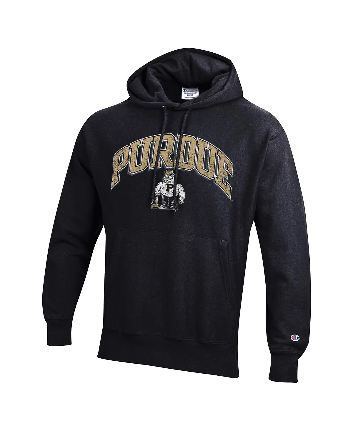Мужская толстовка Champion's Black Purdue Boilermakers Vault Late Night, пуловер с капюшоном обратного плетения от Champion