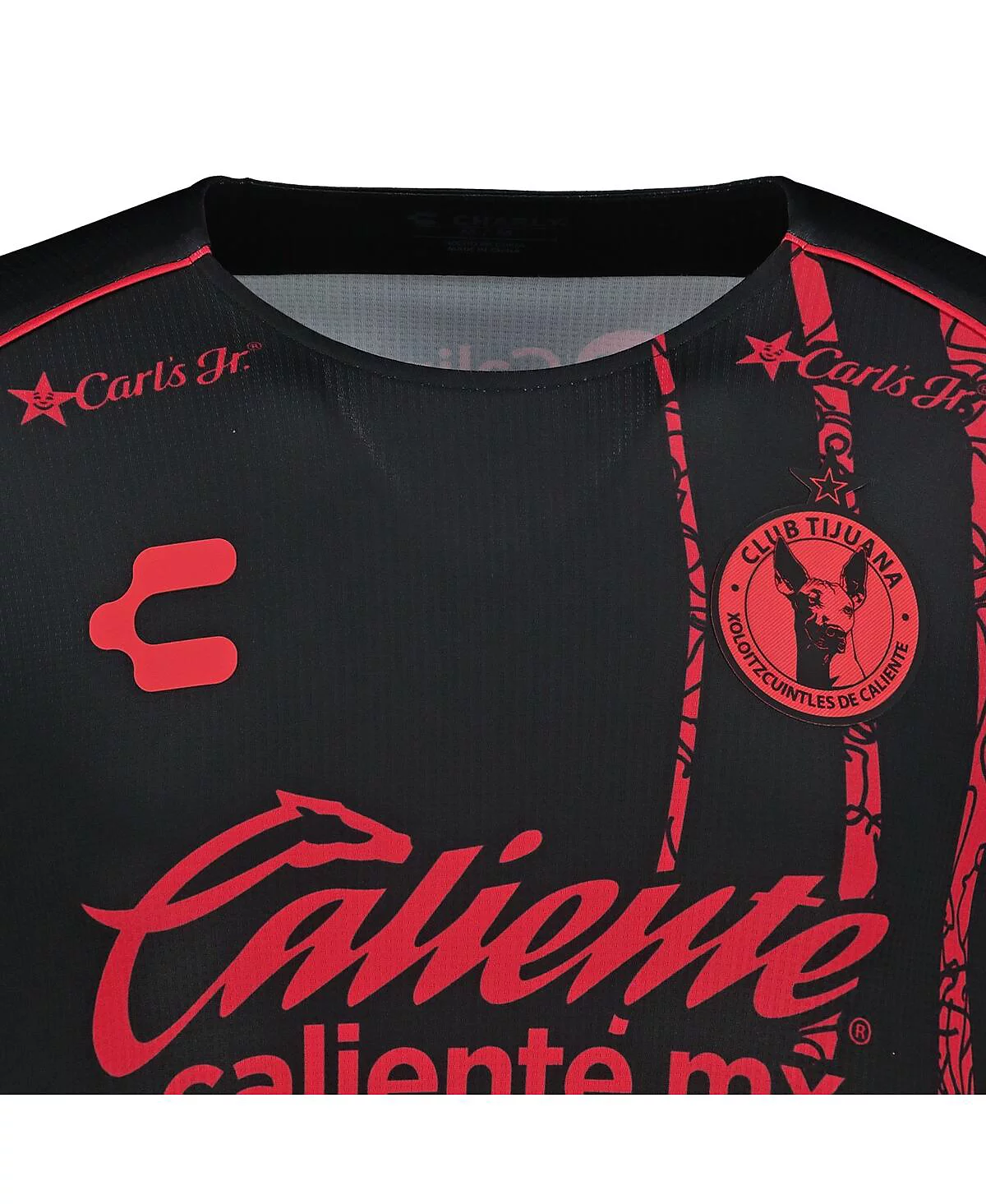 Charly Mens BlackRed Club Tijuana 202425 Home Authentic Jersey 17090₽