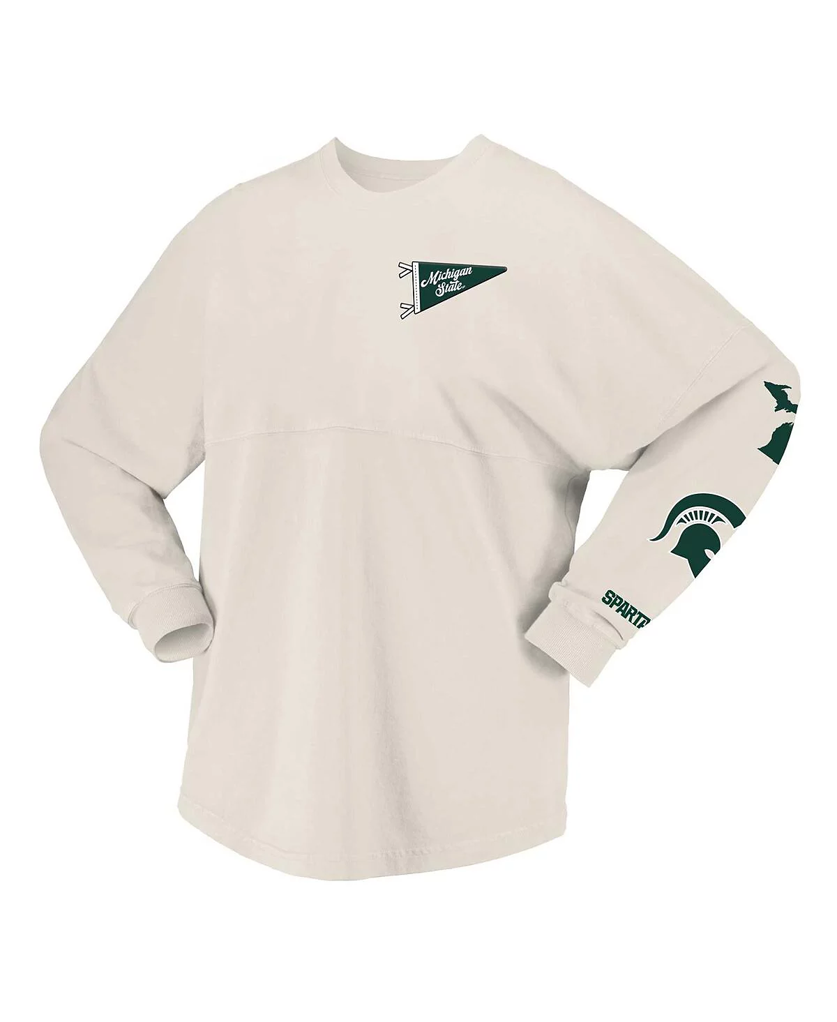 Spirit Jersey Women's Natural Michigan State Spartans Local Long Sleeve T-Shirt