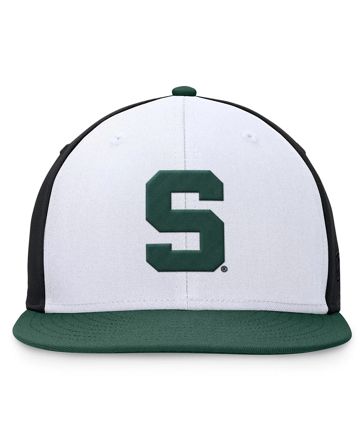 Top of the World Mens WhiteGreen Michigan State Spartans Tri-Tone Heritage Collector Fitted Hat 5090₽