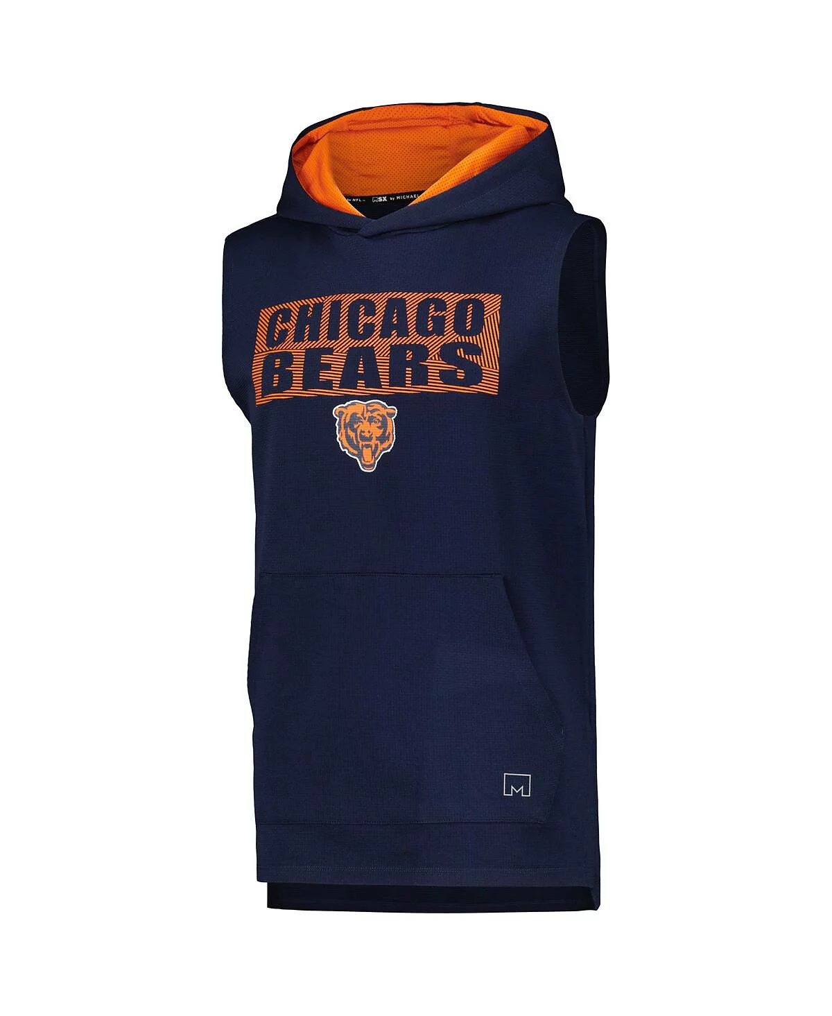 MSX by Michael Strahan Men's Navy Chicago Bears Marathon Sleeveless Pullover Hoodie