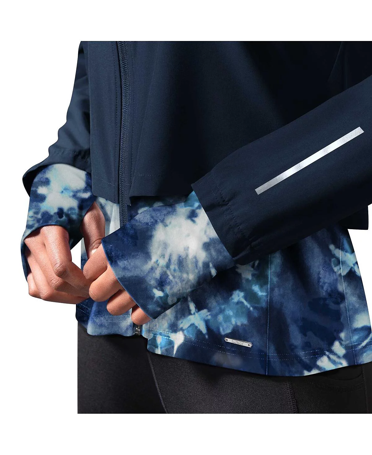 MSX by Michael Strahan Women's Navy Seattle Seahawks Grace Raglan Full-Zip Running Jacket