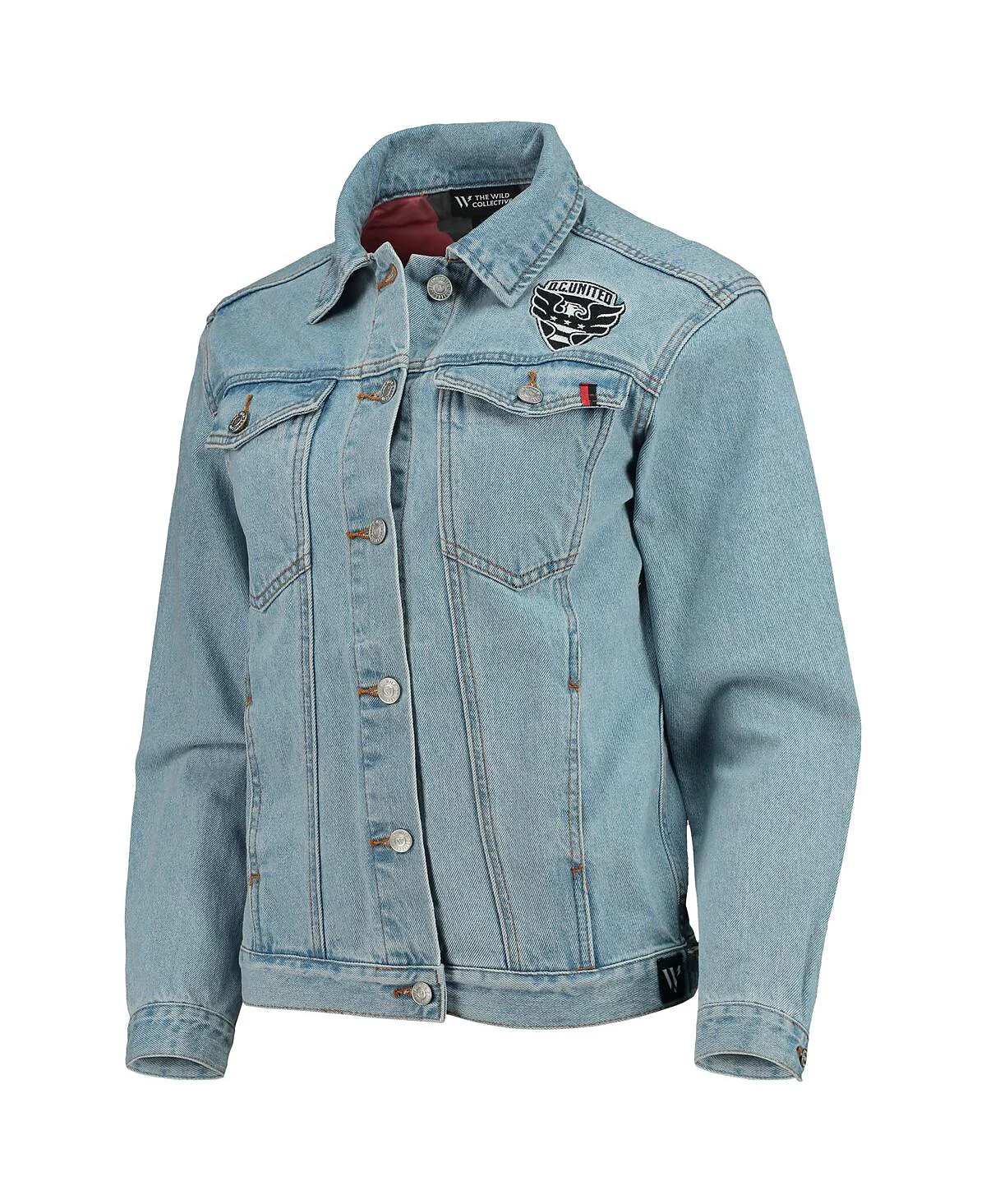 The Wild Collective Womens Blue DC United Print Denim Button-Up Jacket 22790₽
