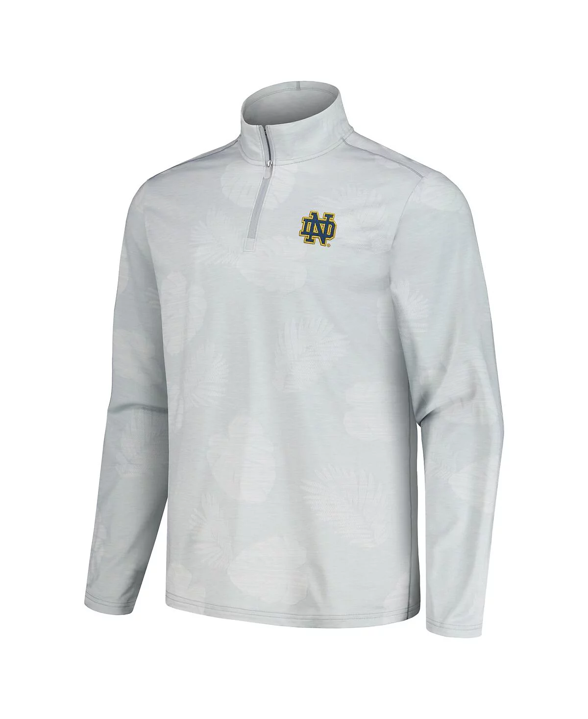 Мужская серая куртка Tommy Bahama Notre Dame Fighting Irish Delray Frond IslandZone с застежкой наполовину на молнию