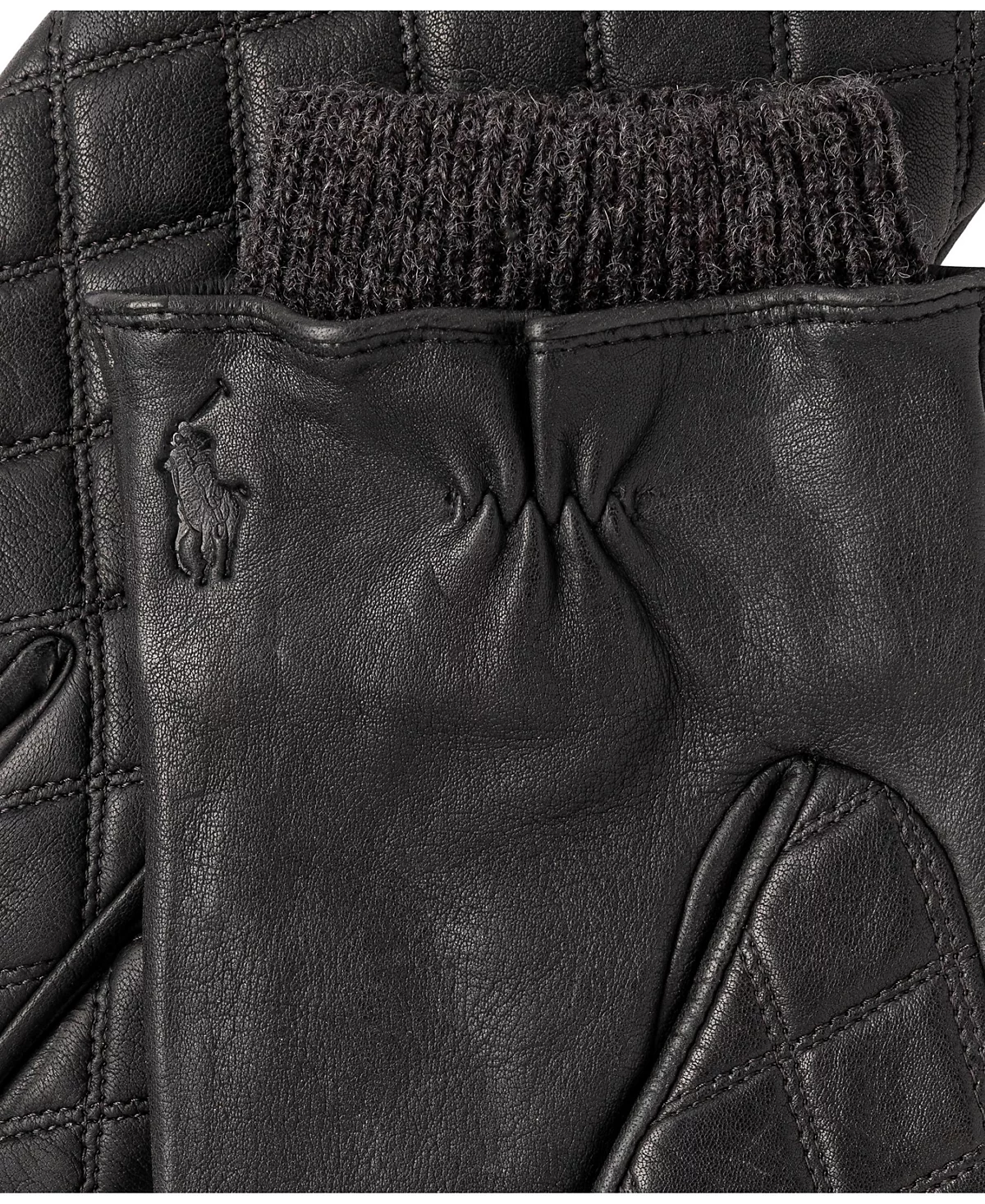 Мужские перчатки из стеганой кожи Polo Ralph Lauren