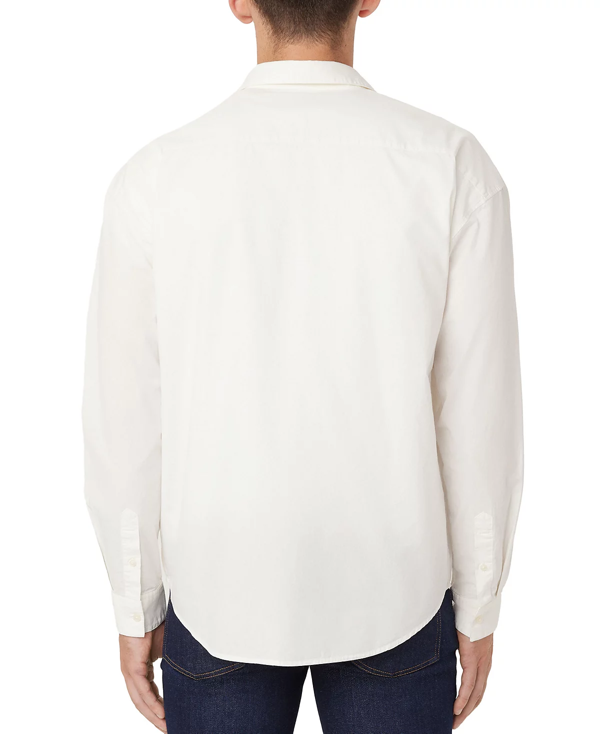 Мужская однотонная рубашка из поплина свободного кроя на пуговицах от Frank And Oak