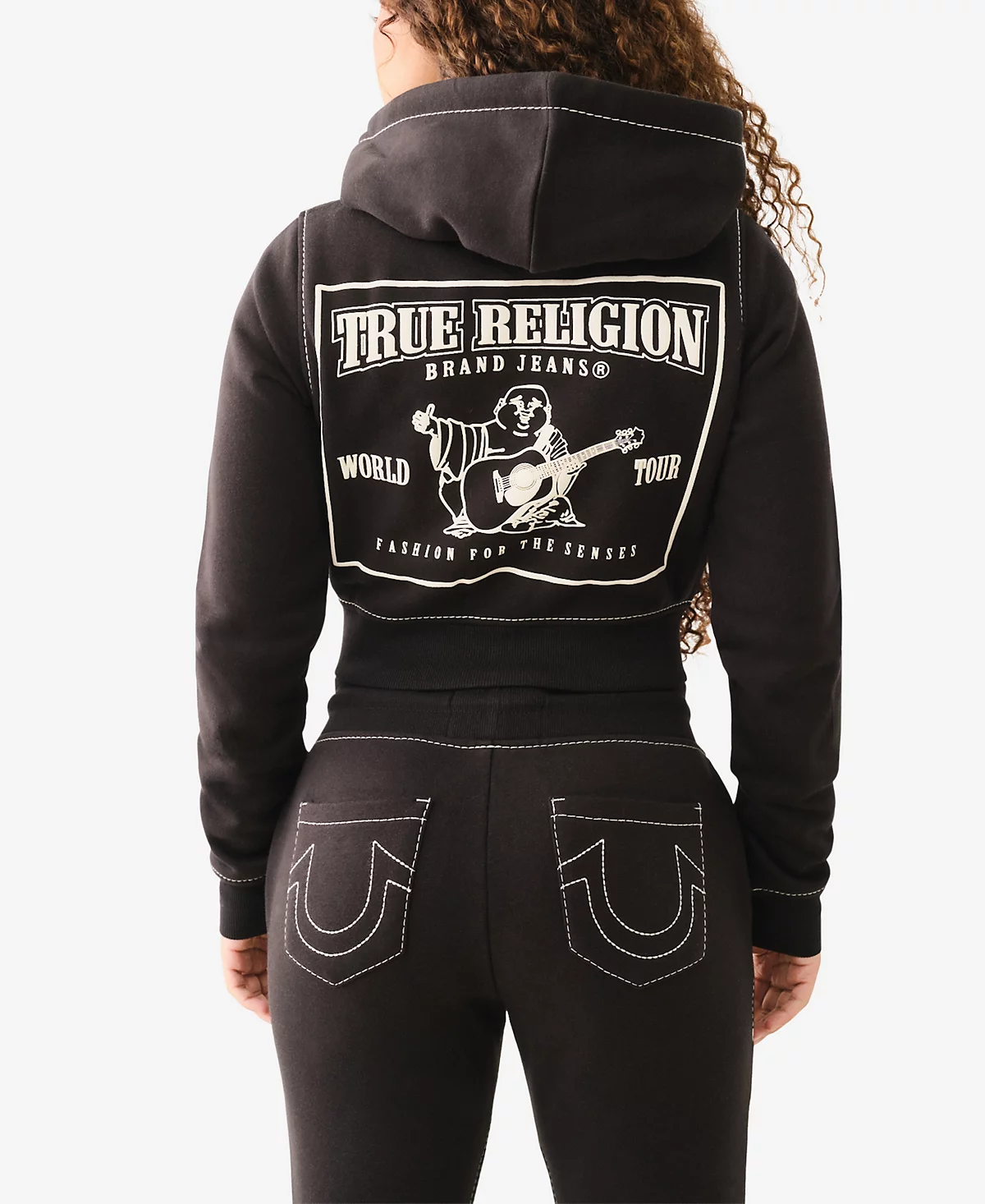 Женская уменьшенная толстовка с капюшоном на молнии Big T True Religion 18190₽