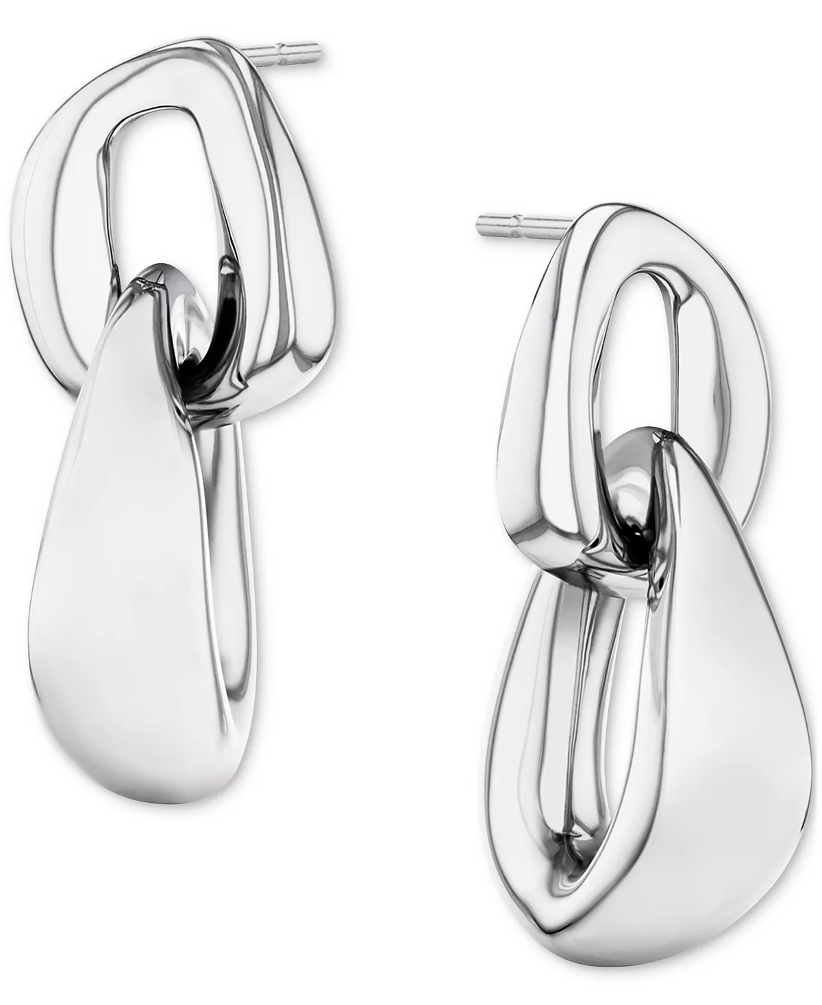 Массивные серьги-капли Calvin Klein из нержавеющей стали в виде звеньев