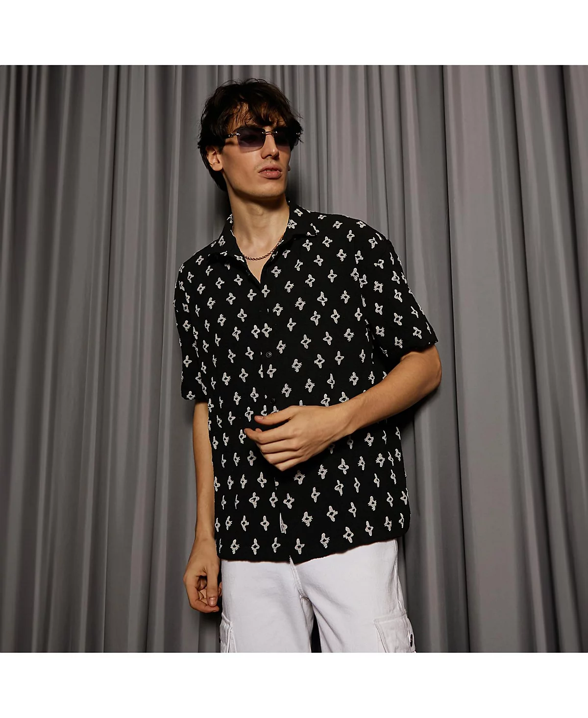 Рубашка в клетку цвета Буффало с эффектом омбре 10390₽