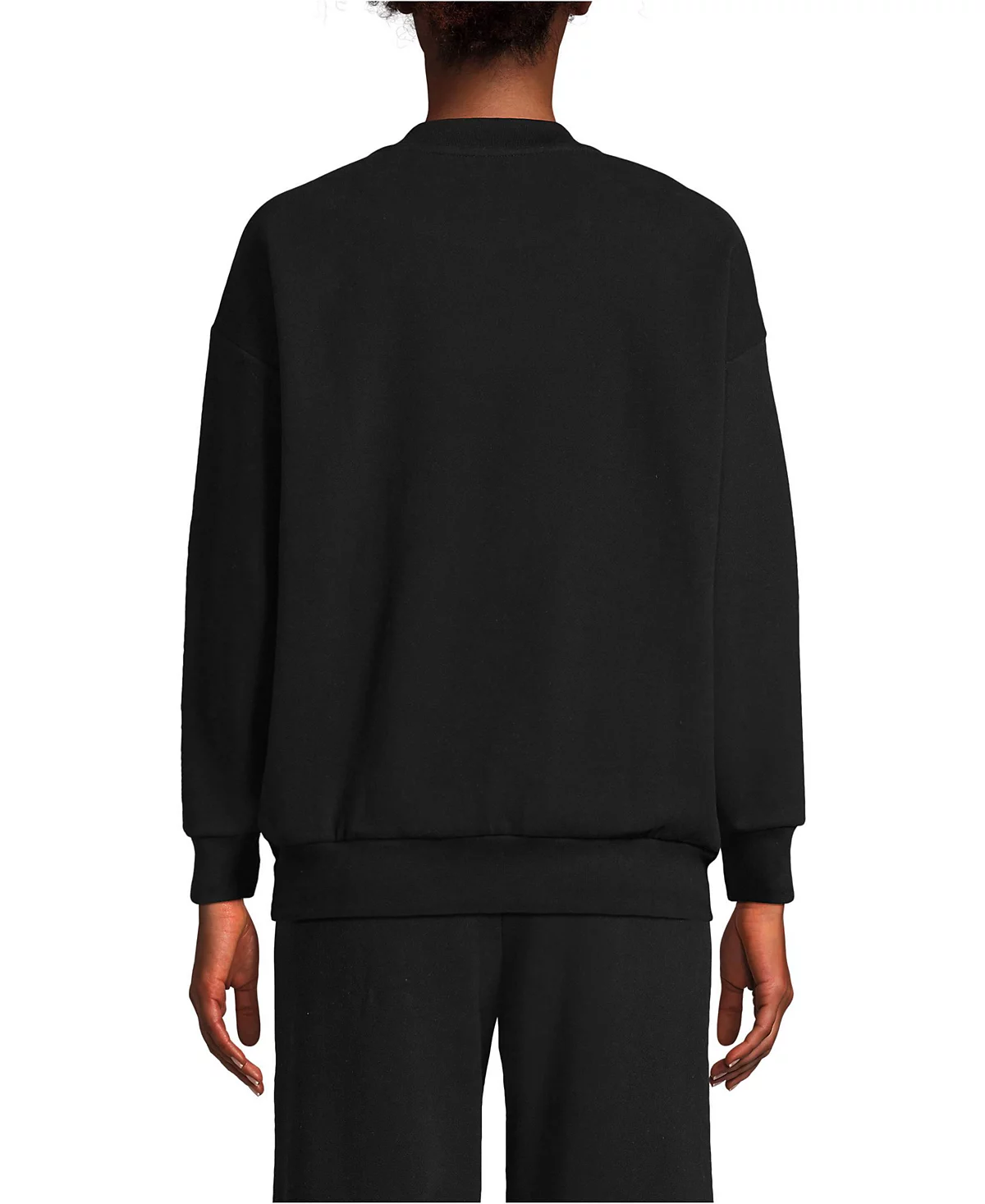 Женская толстовка Serious Sweats от Lands' End с круглым вырезом и длинным рукавом Оверсайз - сет-топ