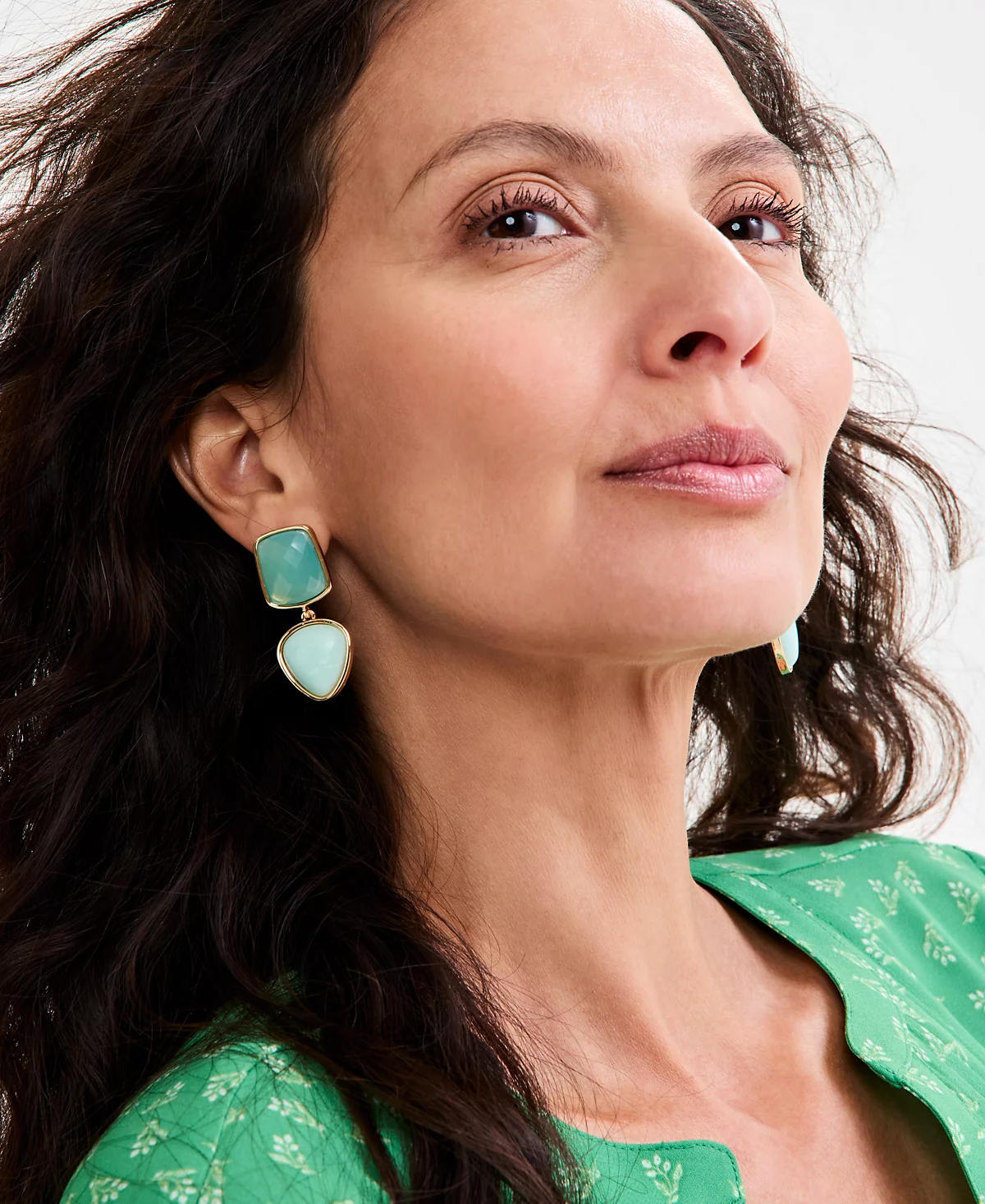 Style - Co Blue Stone Gold-Tone Double Drop Earrings, Exclusively at Macy's