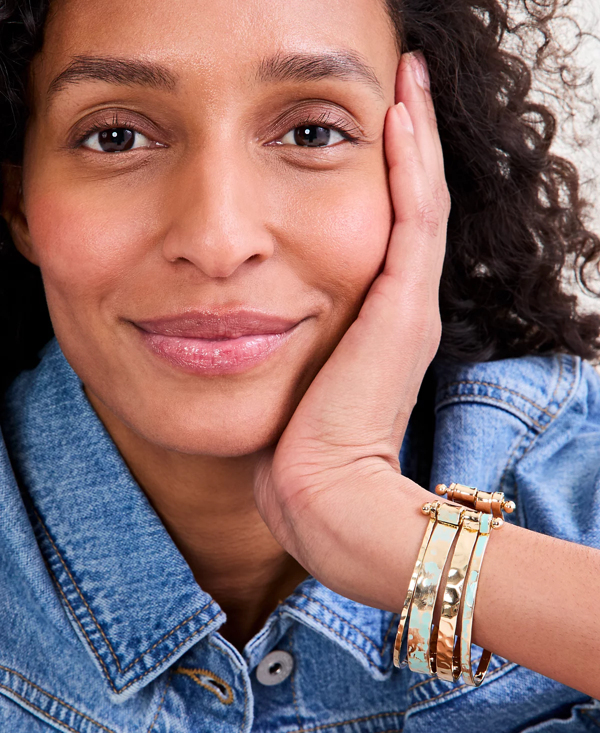 Style - Co Gold - Worn Blue Green Stacked Cuff Bracelet Exclusively at Macys 4490₽